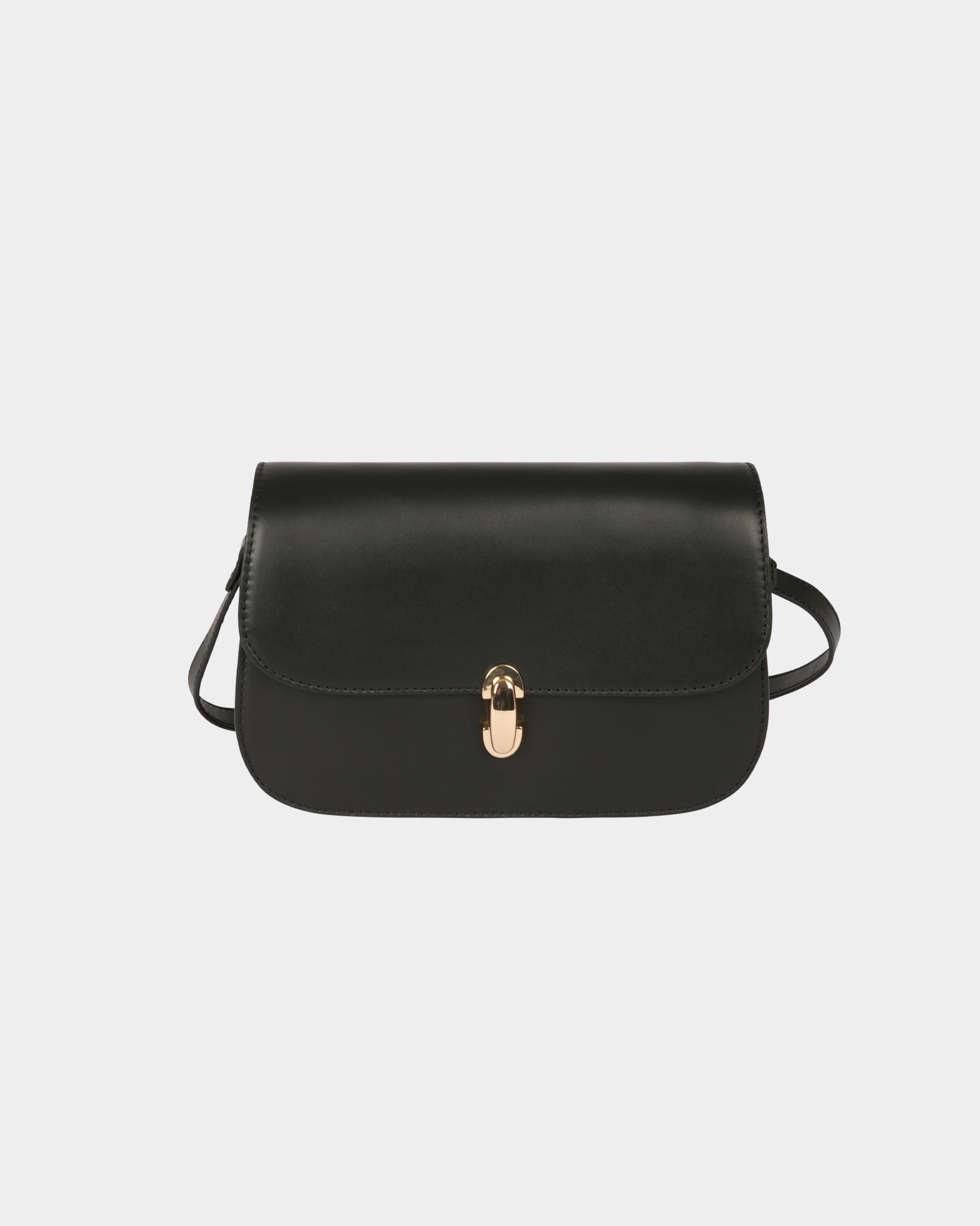 Bolso bandolera de piel con cierre a contraste - Morgan - Negro Negro-2