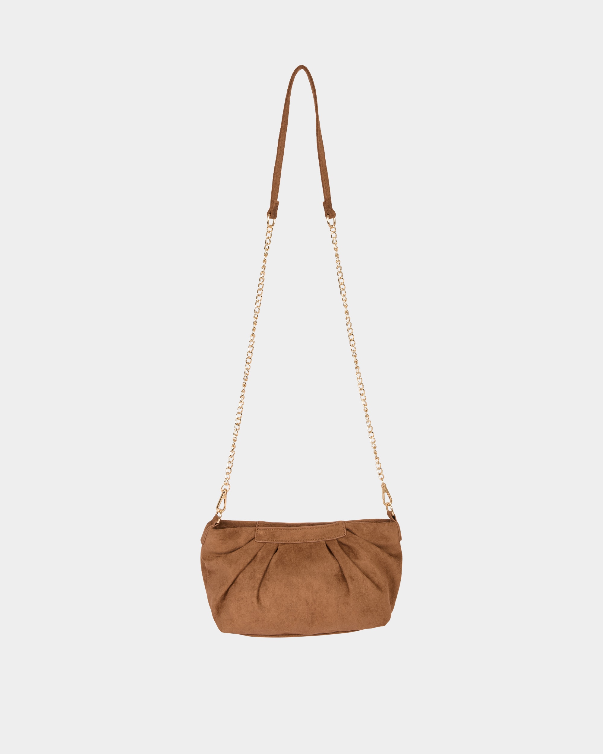 Imagen 0 de Bolso bandolera de antelina fruncido Marrón