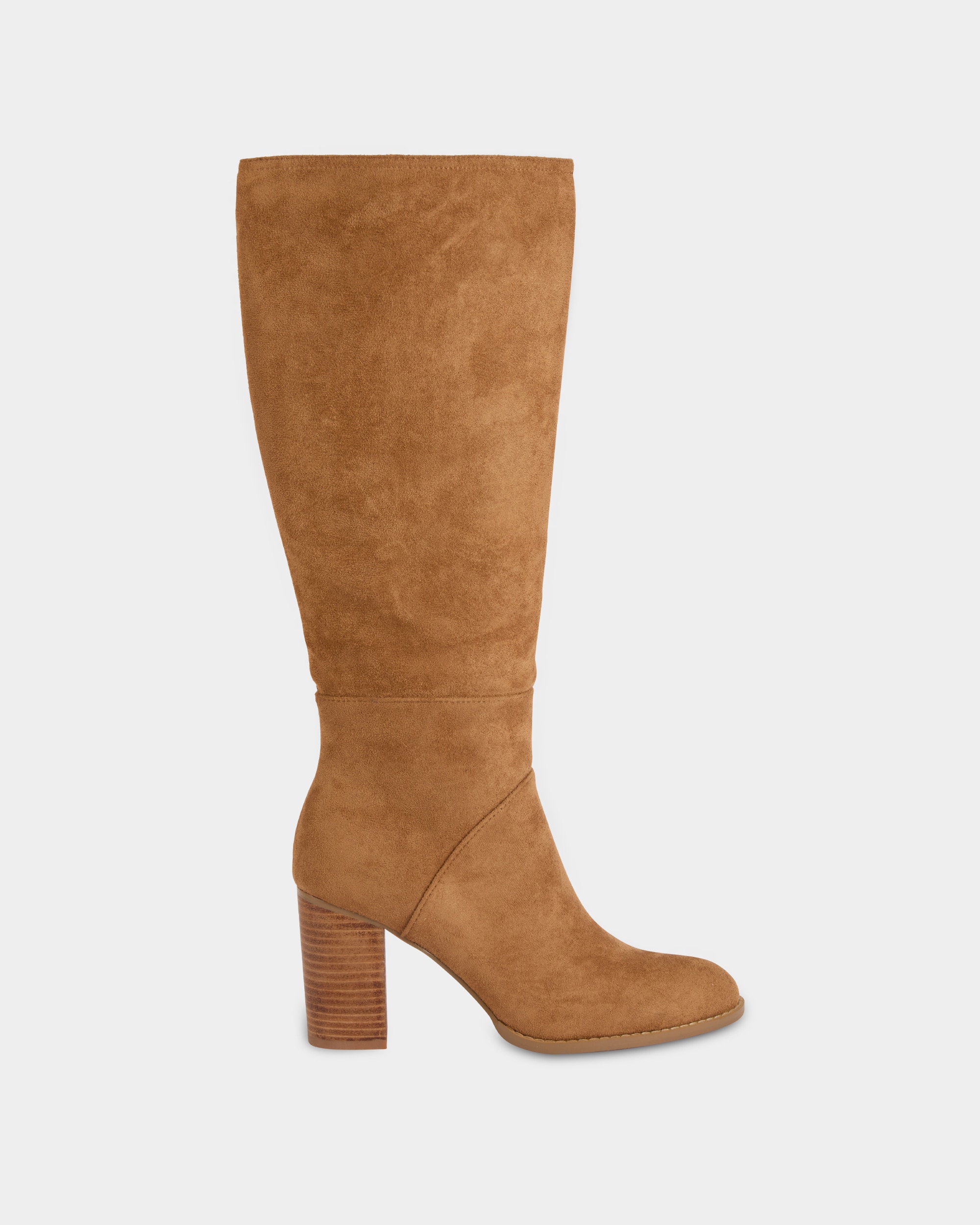 Botas altas de mujer de antelina cierre cremalelra - Morgan - Marrón Marrón-1