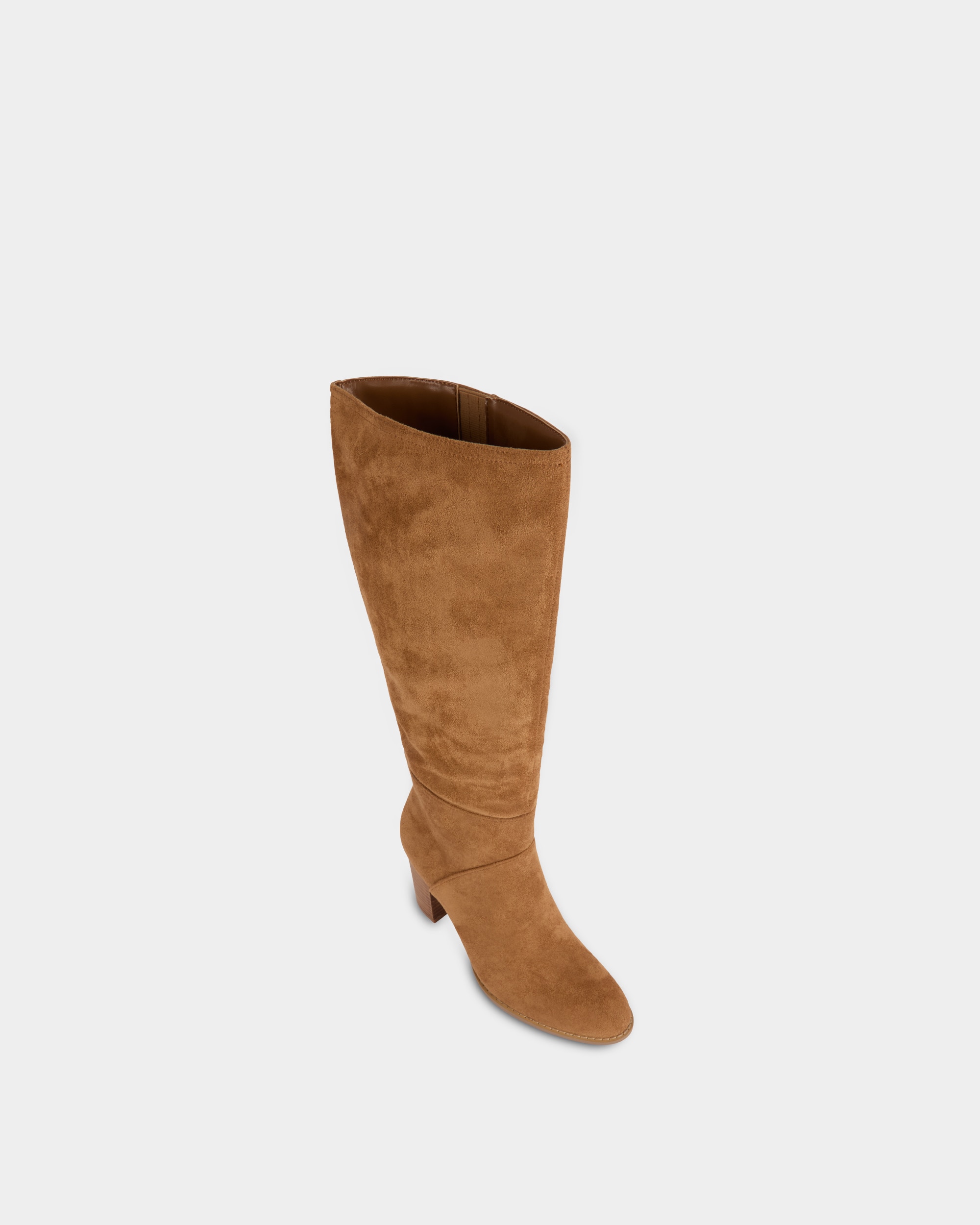 Botas altas de mujer de antelina cierre cremalelra - Morgan - Marrón Marrón-3