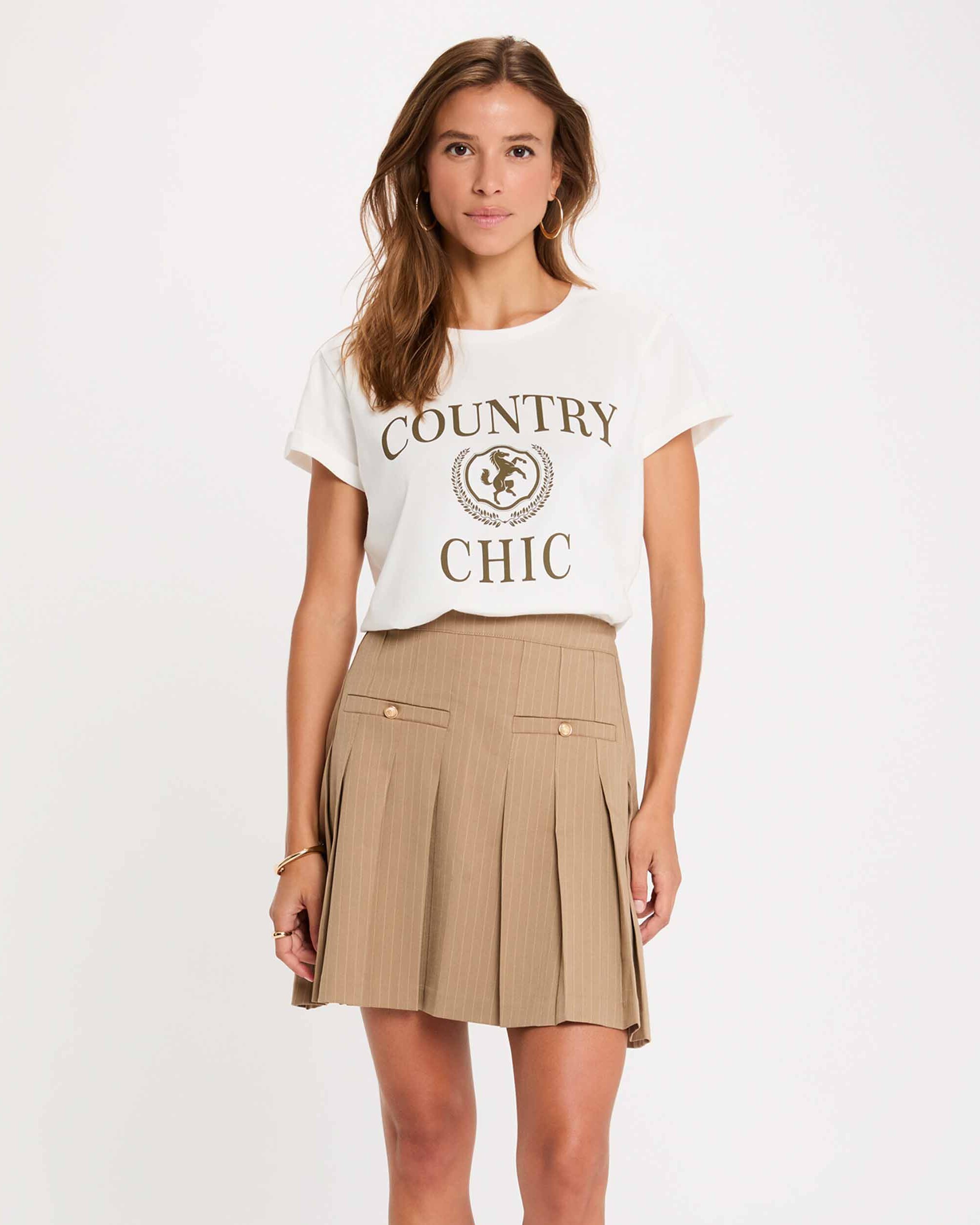 Camiseta de mujer con manga corta - Morgan - Blanco Blanco-1
