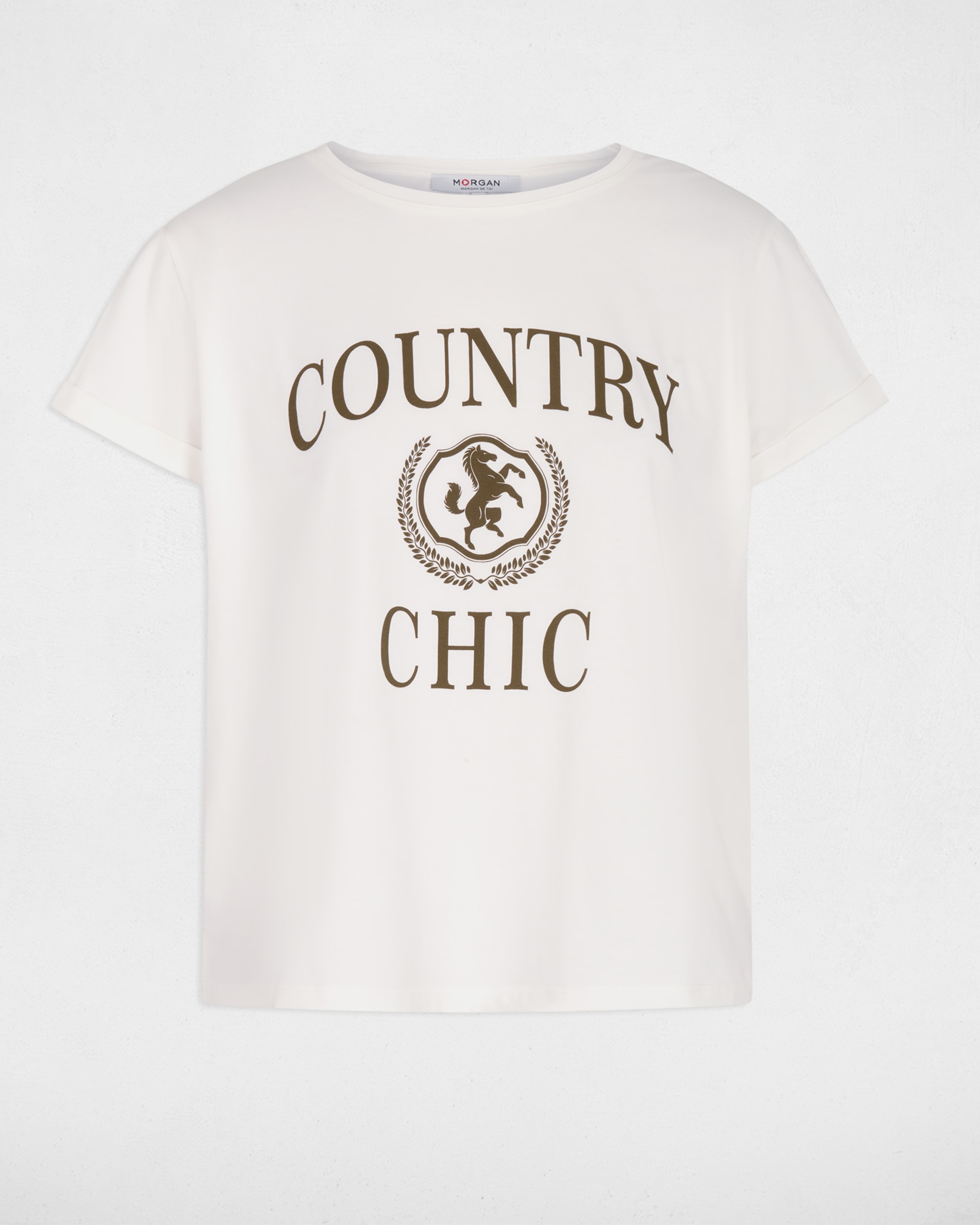 Camiseta de mujer con manga corta - Morgan - Blanco Blanco-5
