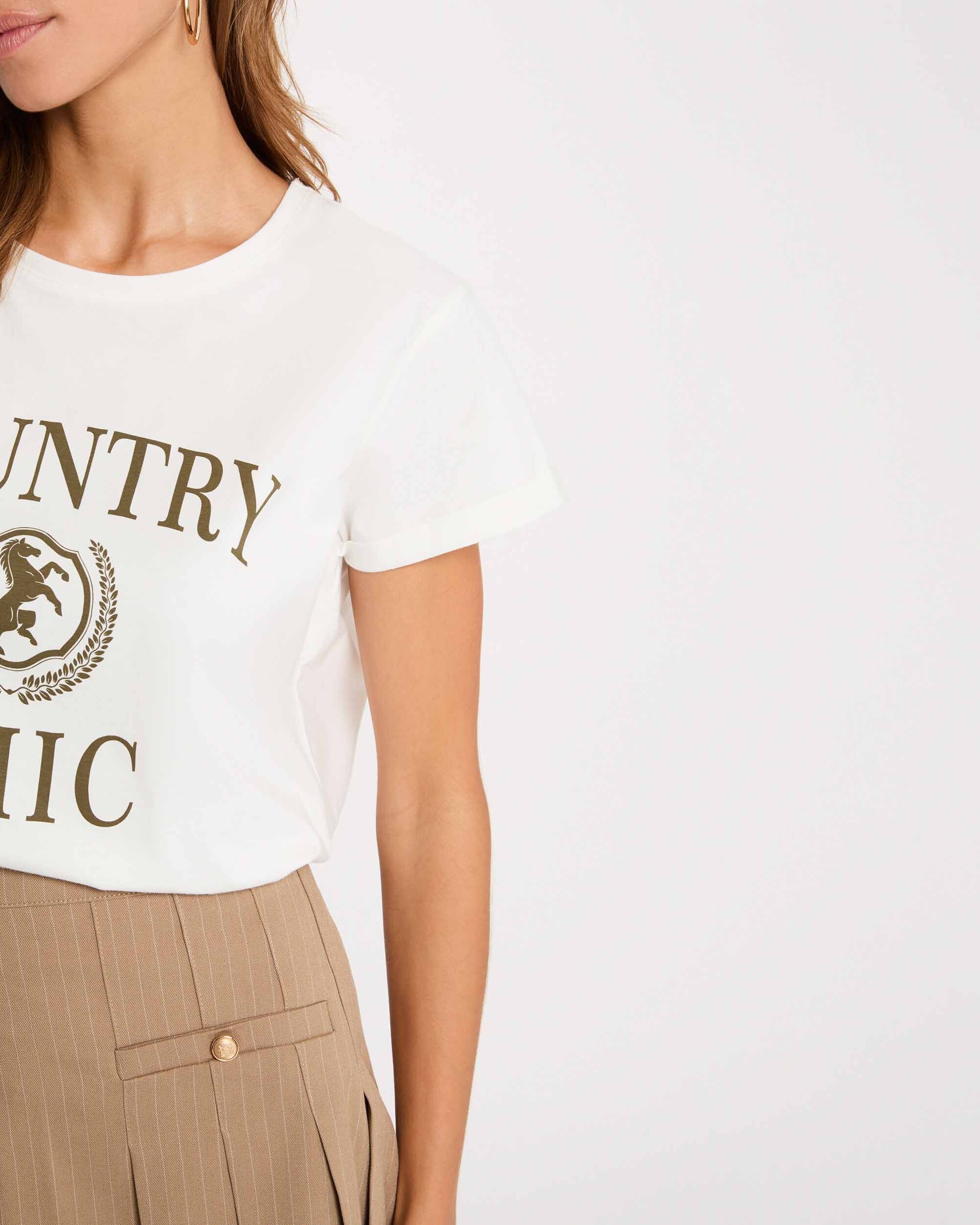 Camiseta de mujer con manga corta - Morgan - Blanco Blanco-4