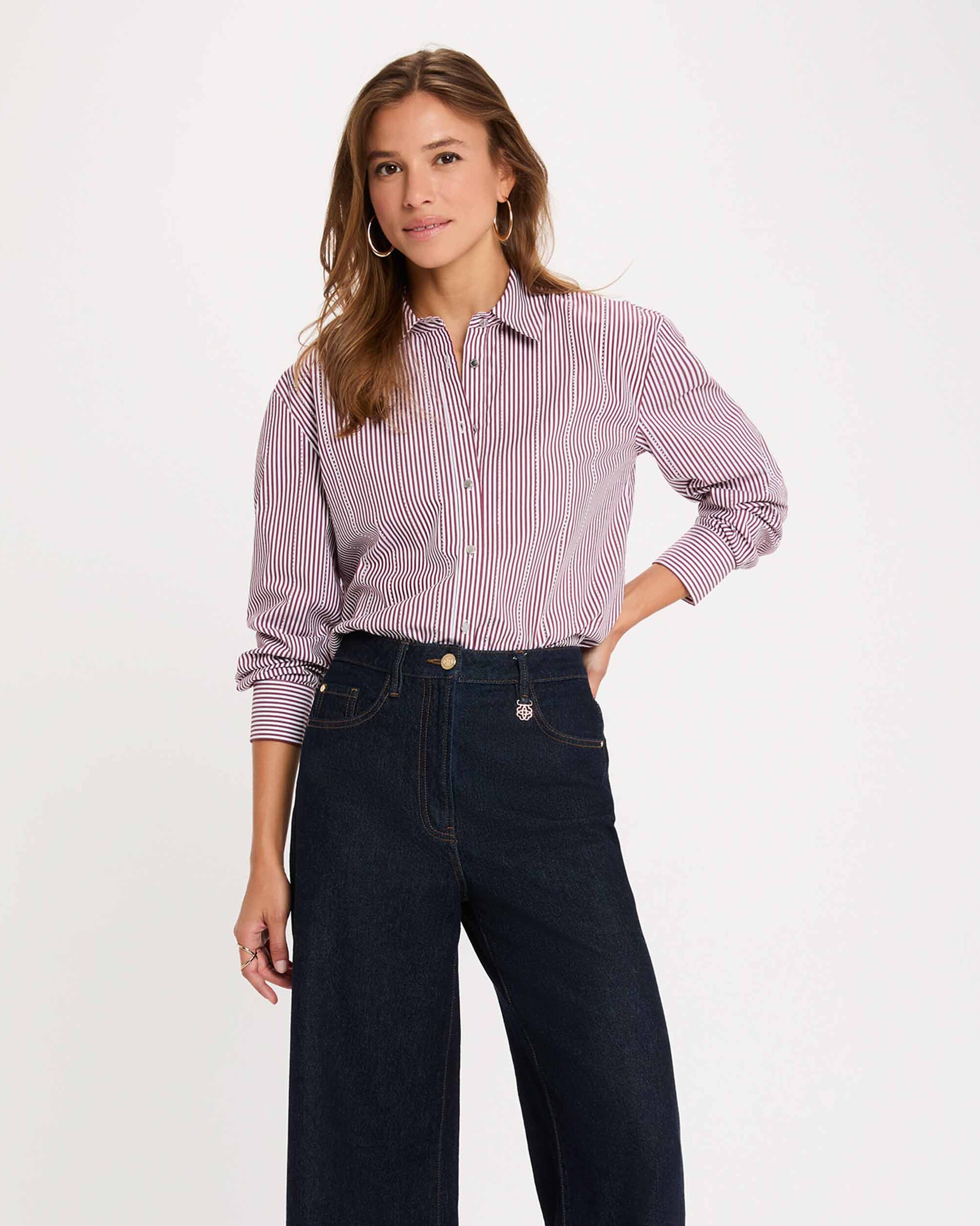 Camisa de mujer con estampado de rayas - Morgan - Multicolor Multicolor-1