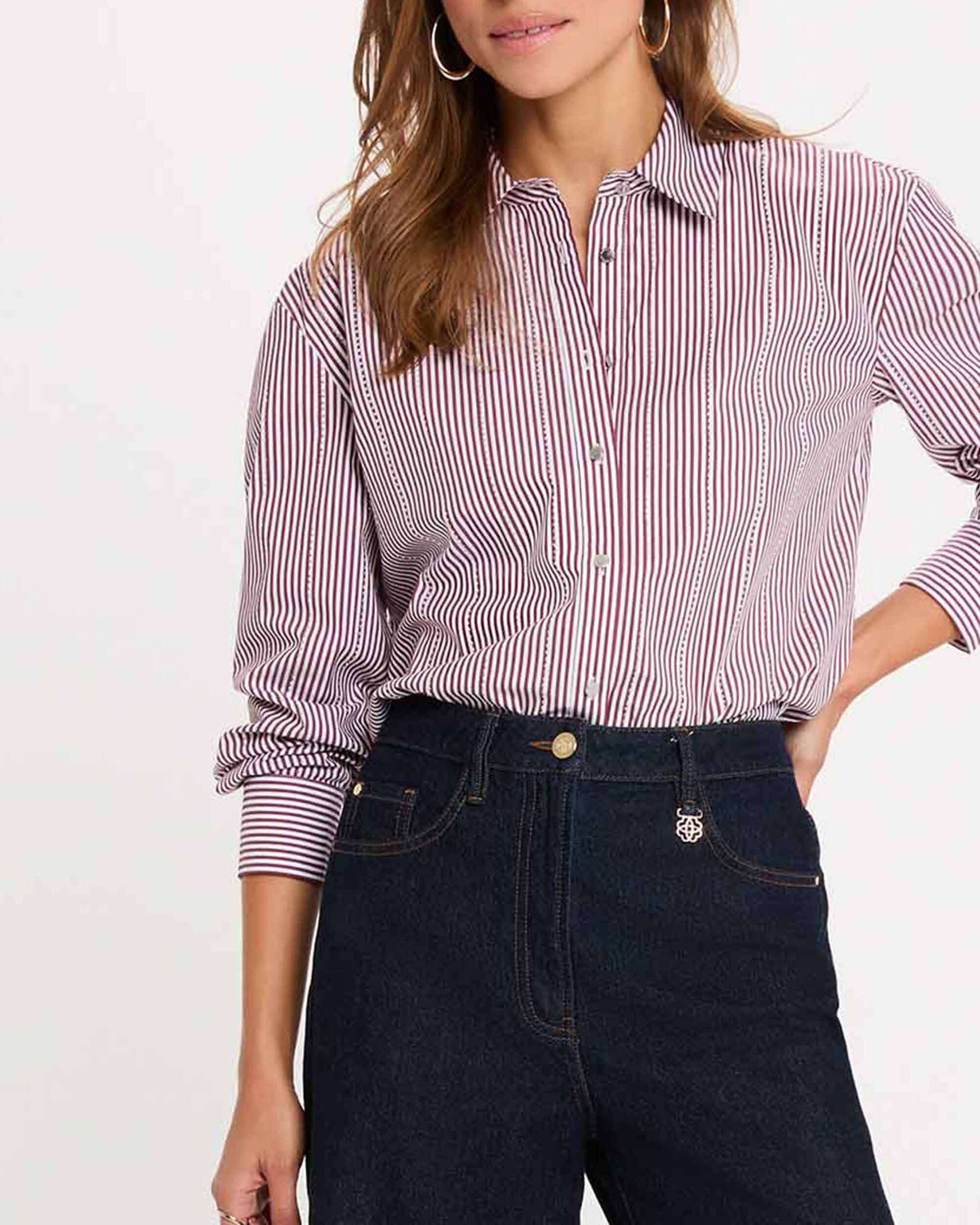 Camisa de mujer con estampado de rayas - Morgan - Multicolor Multicolor-4
