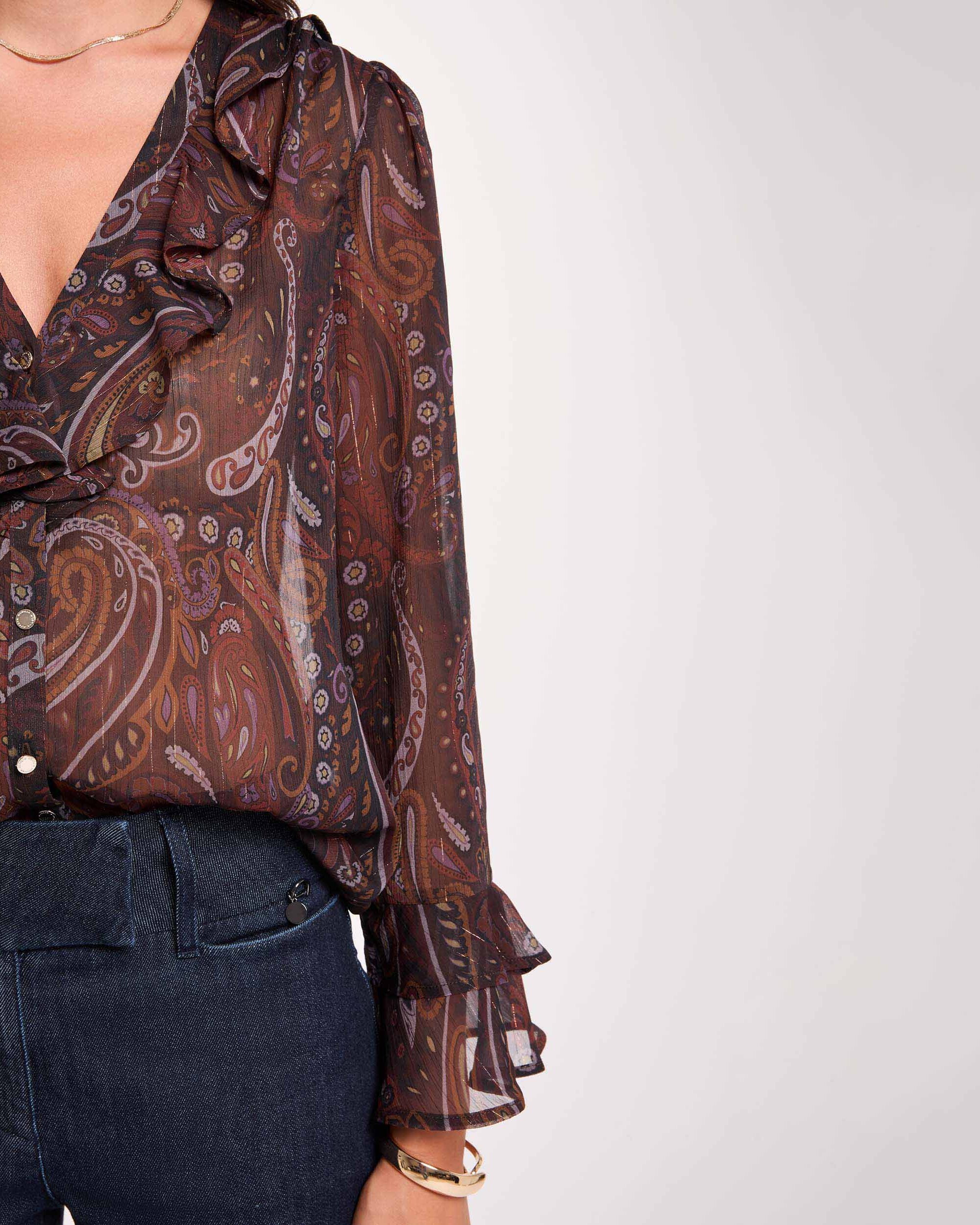 Camisa de mujer con volantes - Morgan - Multicolor Multicolor-4