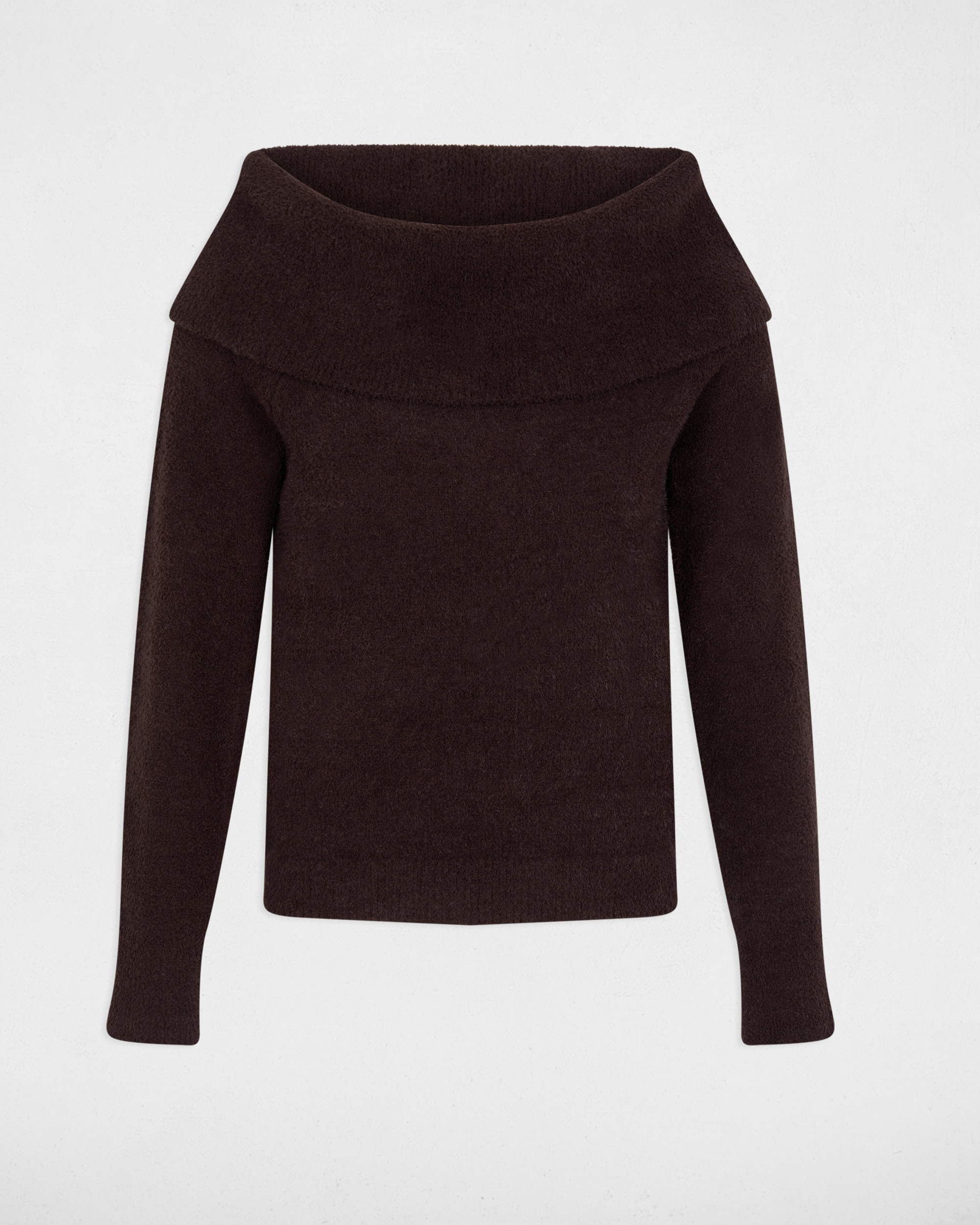Jersey de mujer con cuello caído - Morgan - Marrón oscuro Marrón oscuro-5