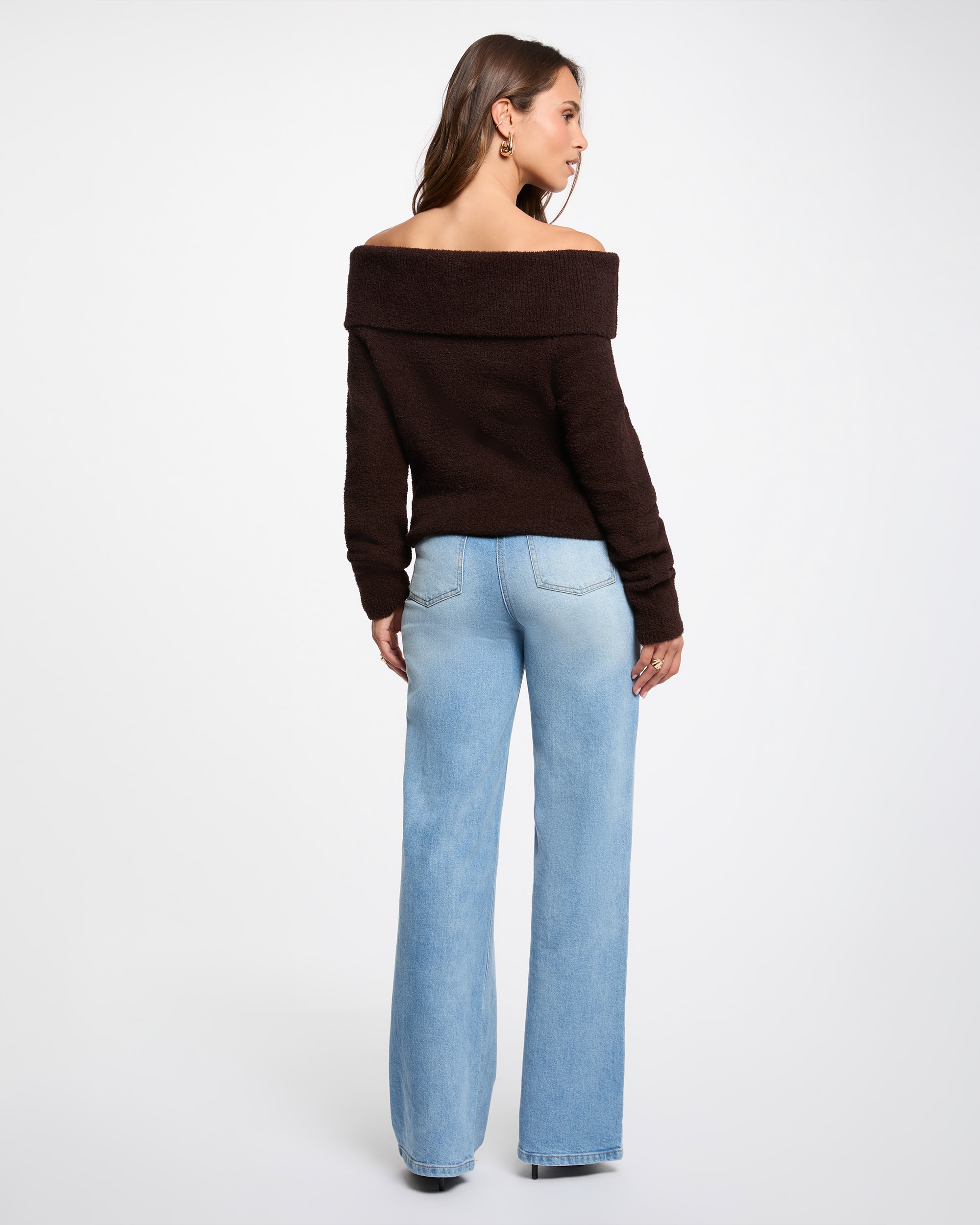 Jersey de mujer con cuello caído - Morgan - Marrón oscuro Marrón oscuro-2