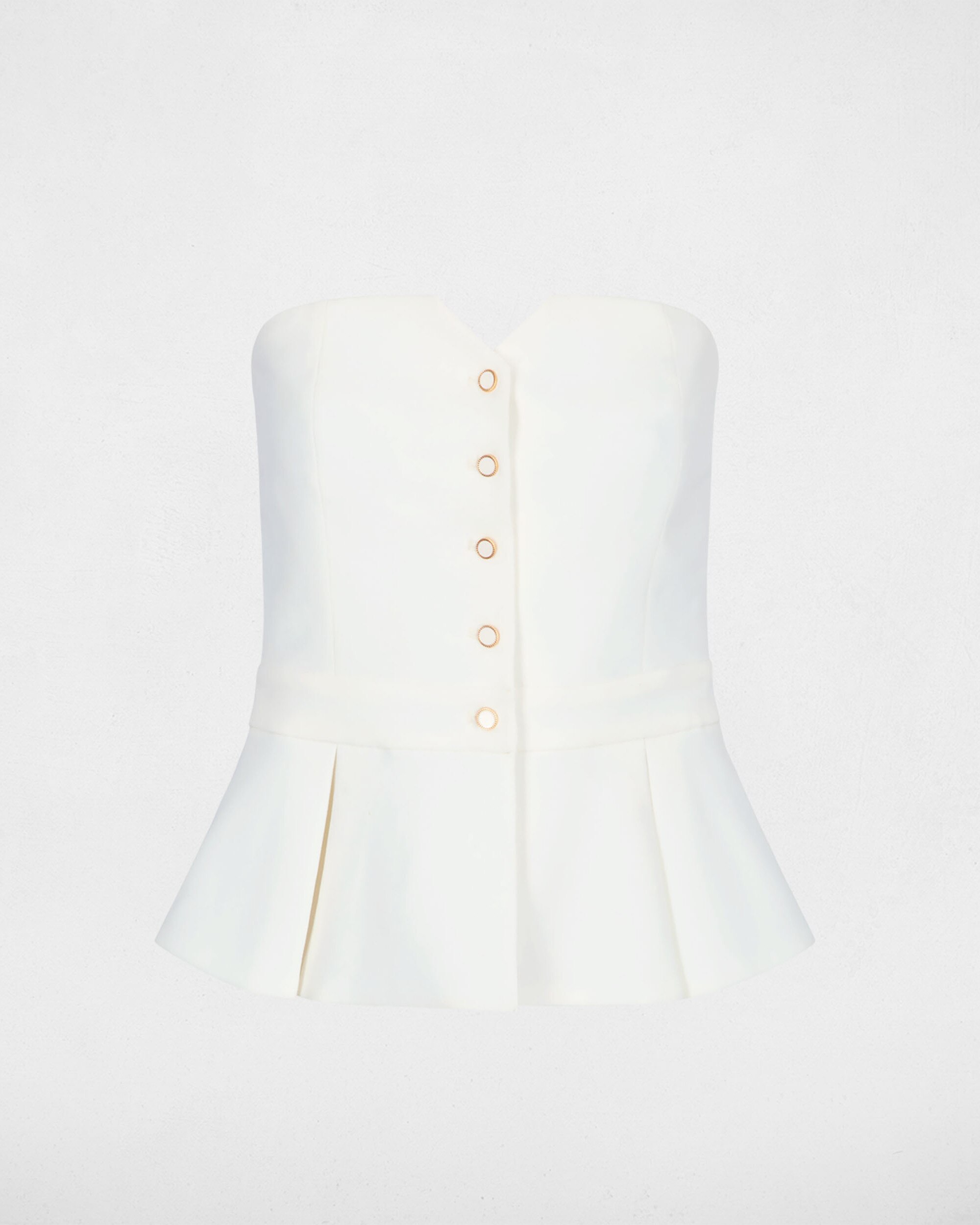 Blusa de mujer con cierre de botones - Morgan - Blanco Blanco-5