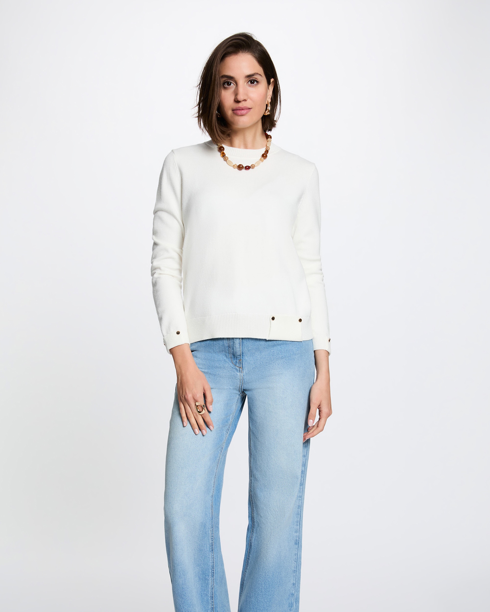 Imagen 1 de Jersey de mujer con botones - Morgan - Marfil Marfil