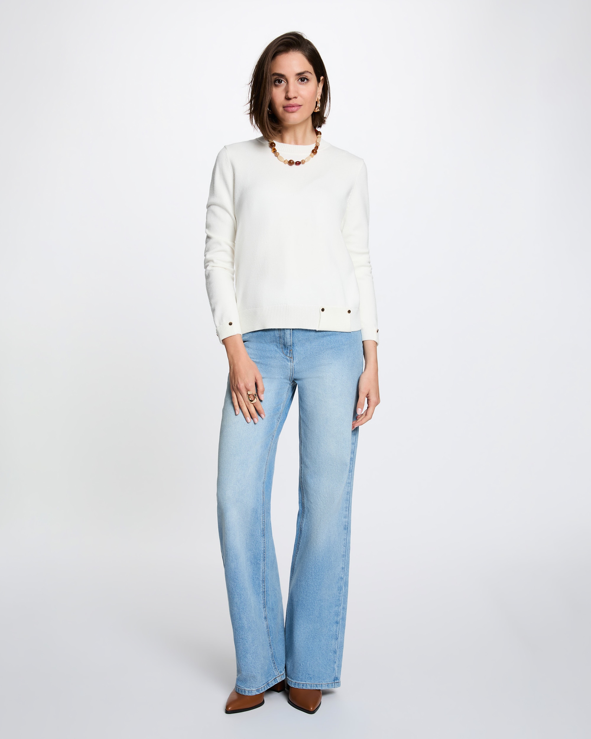 Imagen 3 de Jersey de mujer con botones - Morgan - Marfil Marfil