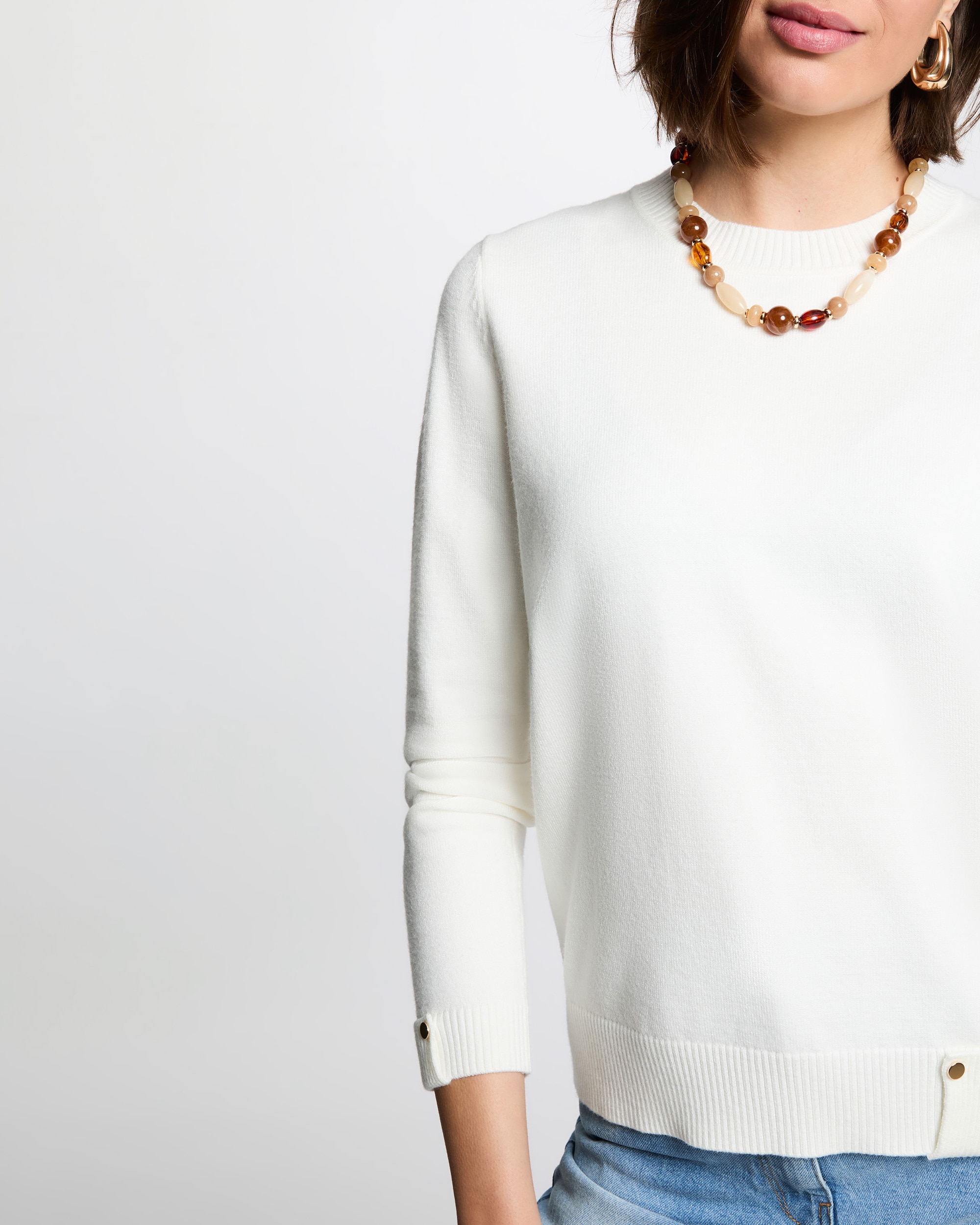 Imagen 4 de Jersey de mujer con botones - Morgan - Marfil Marfil