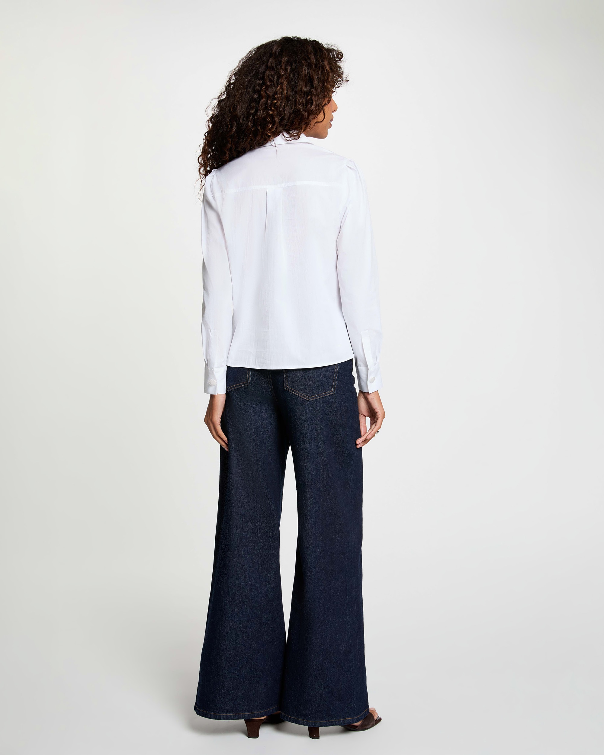 Camisa de mujer con botones a contraste - Morgan - Blanco Blanco-2