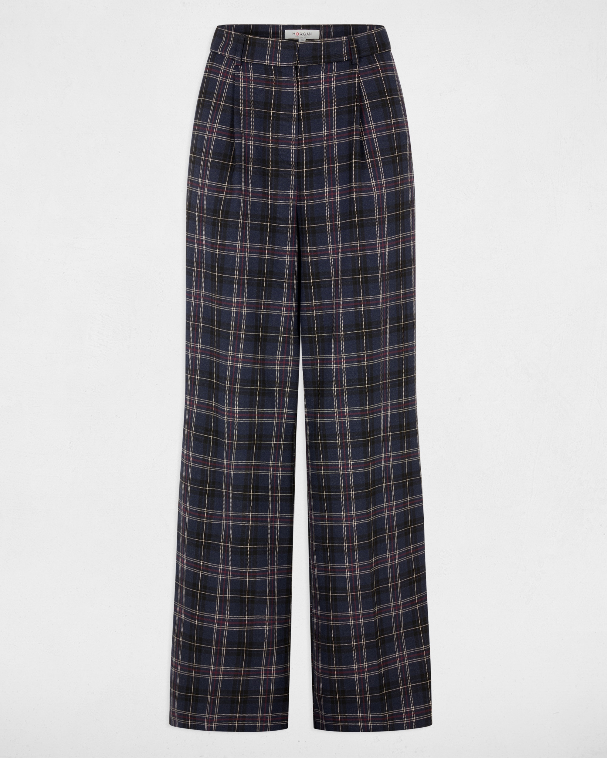 Pantalones anchos de mujer con estampado de cuadros - Morgan - Multicolor Multicolor-5
