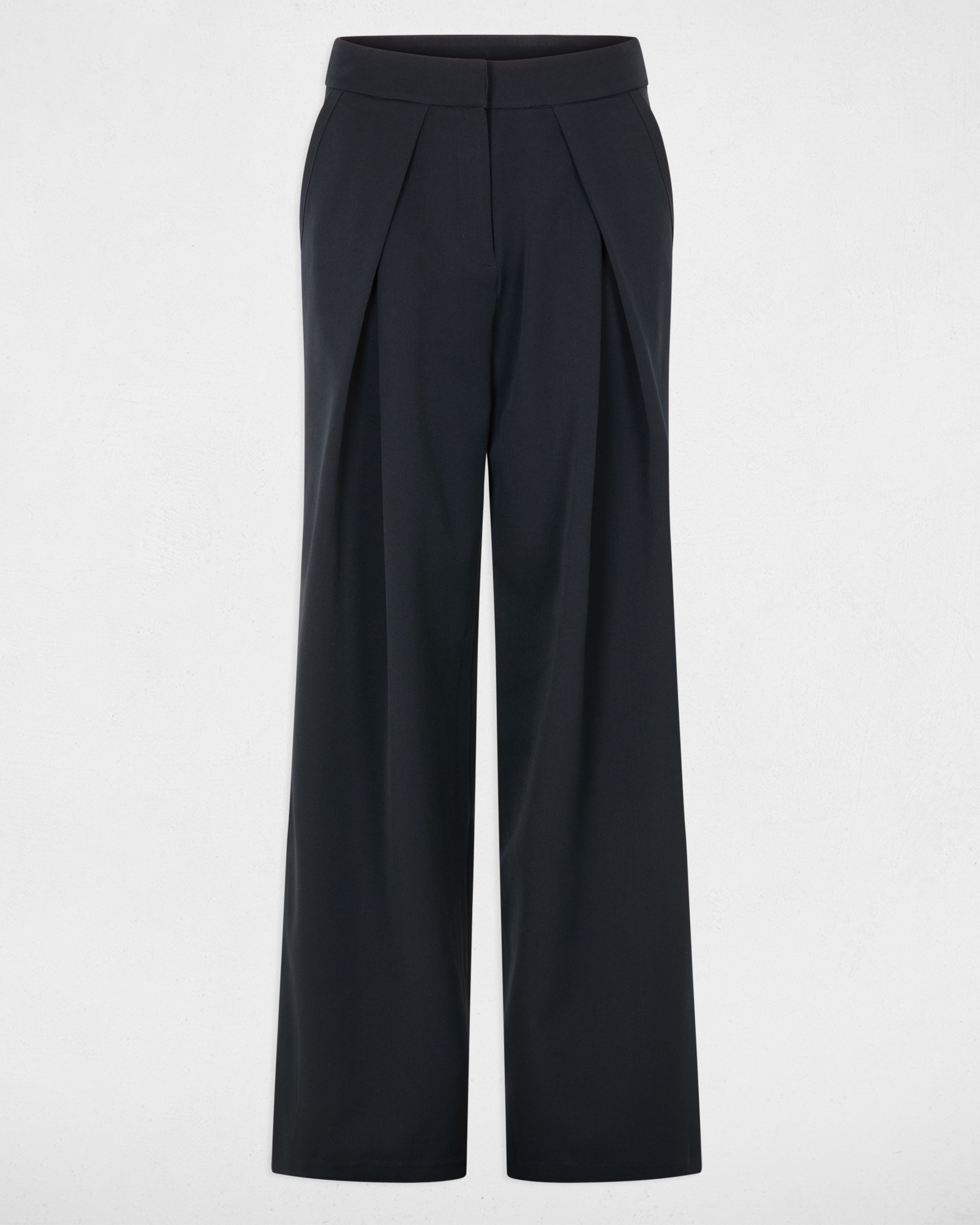 Pantalones anchos de mujer con pinzas - Morgan - Azul marino Azul marino-5