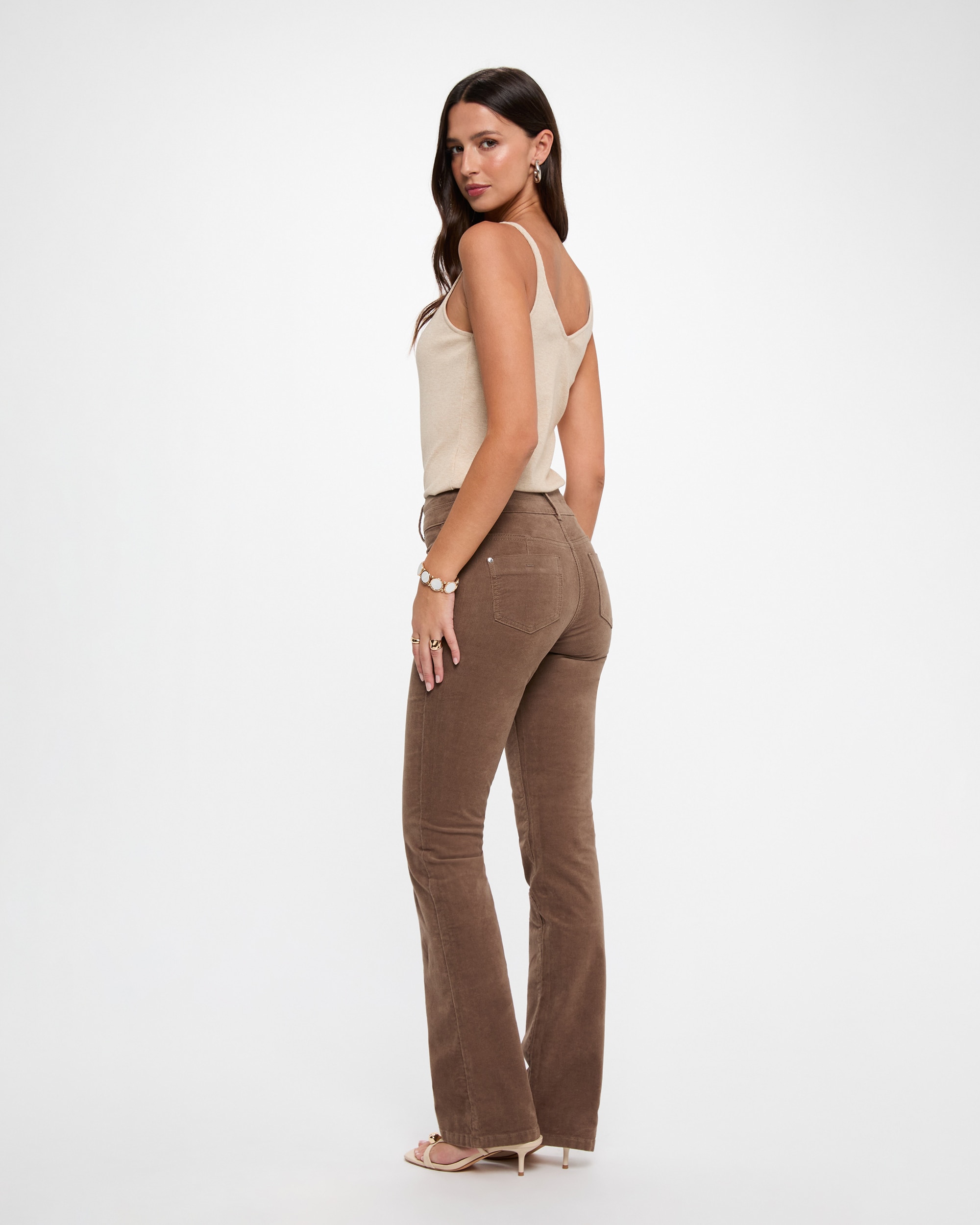 Pantalones rectos de mujer con bolsillos - Morgan - Marrón Marrón-2