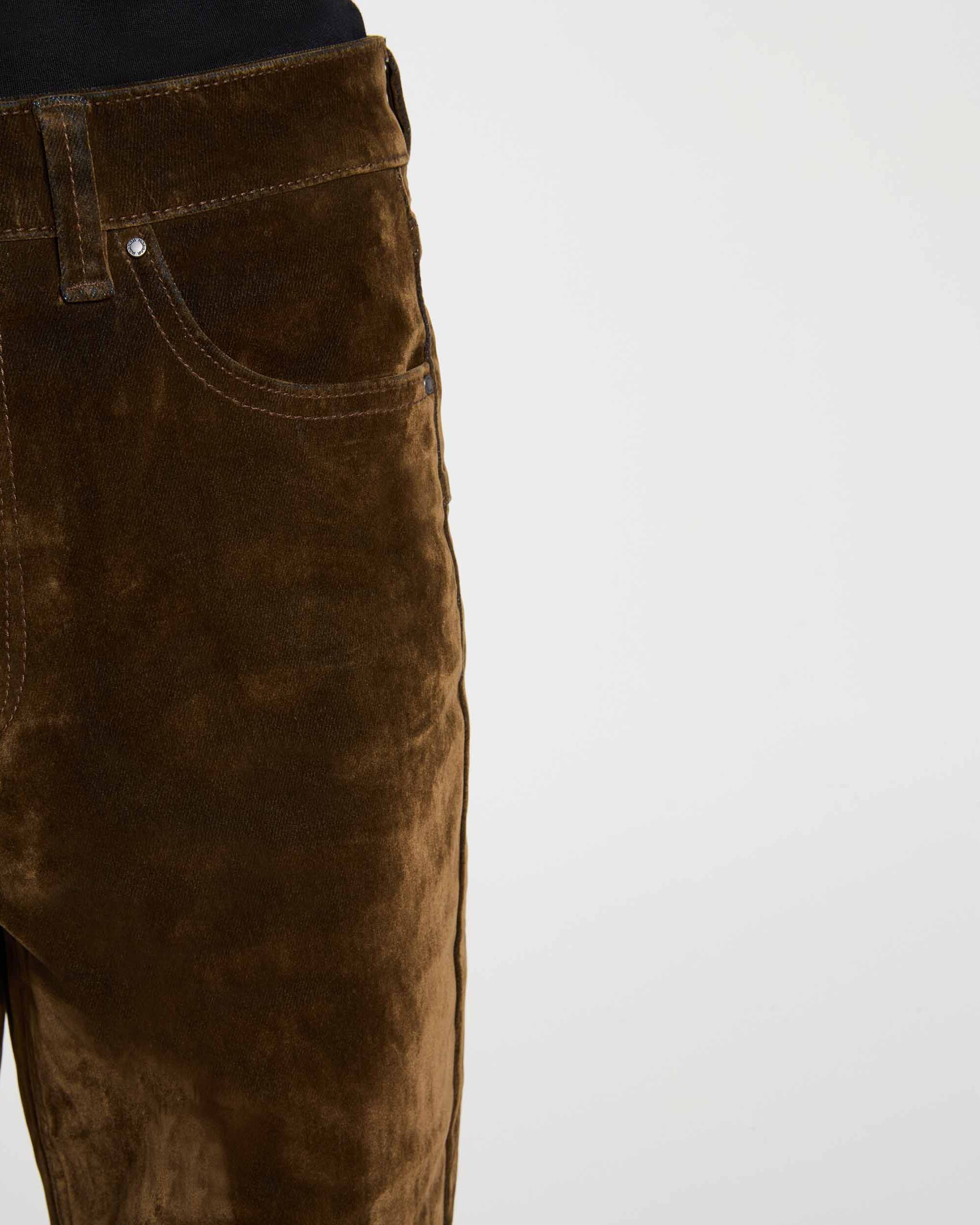 Pantalones de campana de mujer en terciopelo - Morgan - Bronce metalizado Bronce metalizado-4