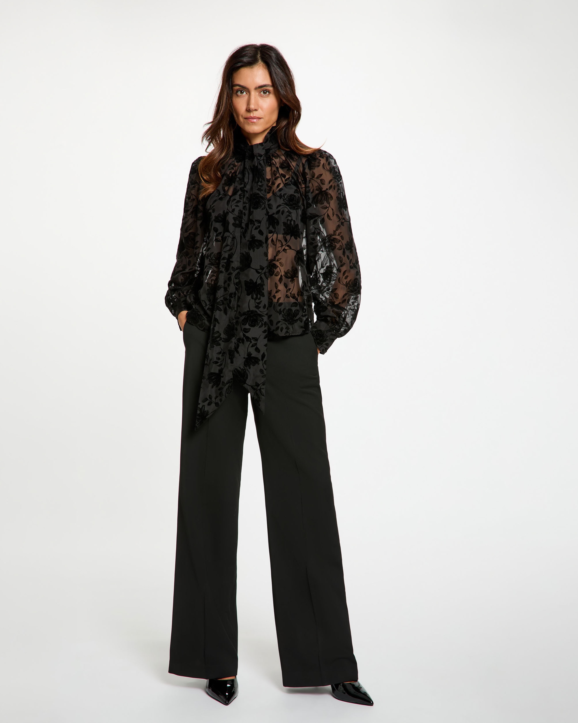 Imagen 3 de Pantalones de vestir de mujer corte campana - Morgan - Negro Negro