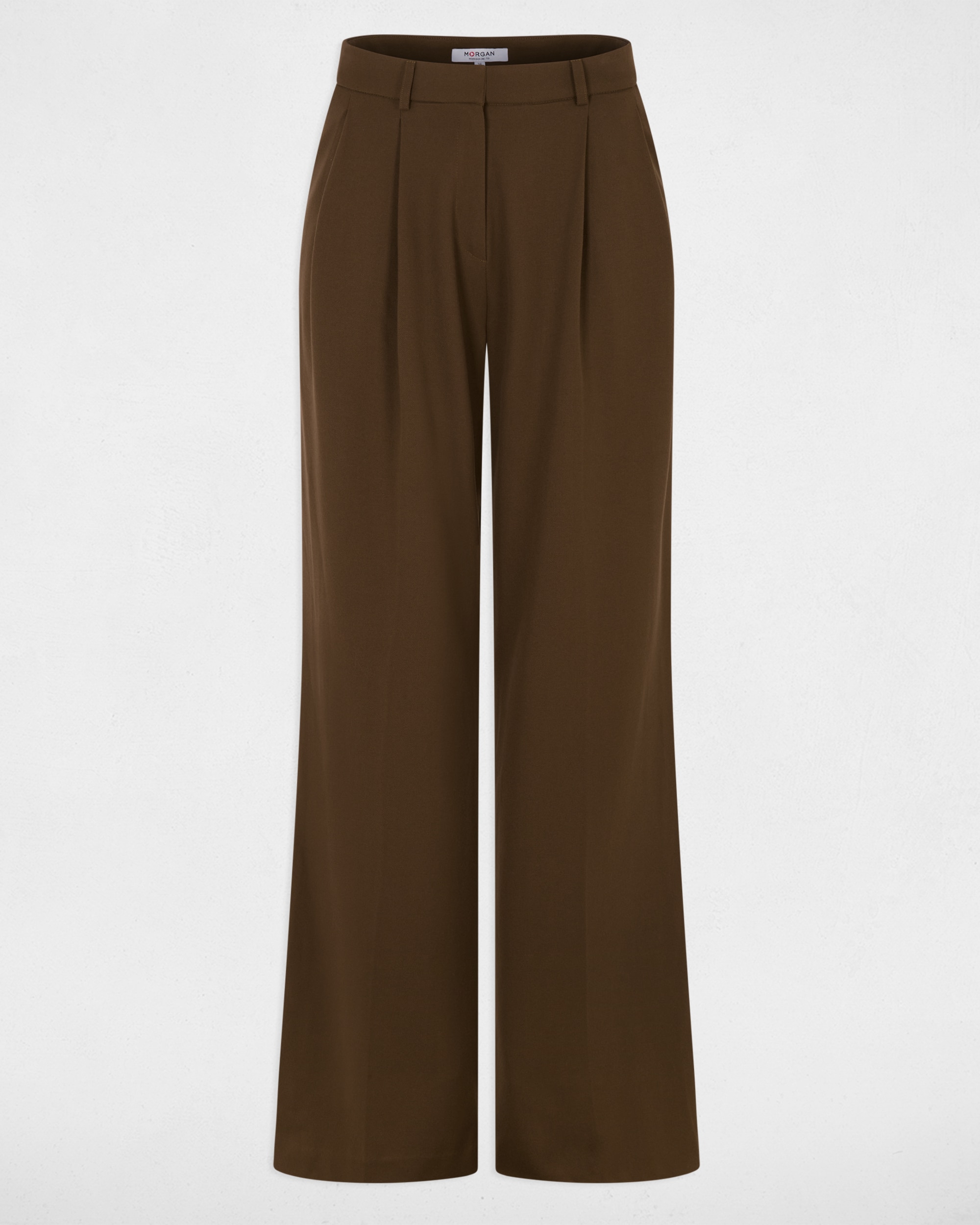 Pantalones anchos de mujer de tiro alto - Morgan - Marrón Marrón-5