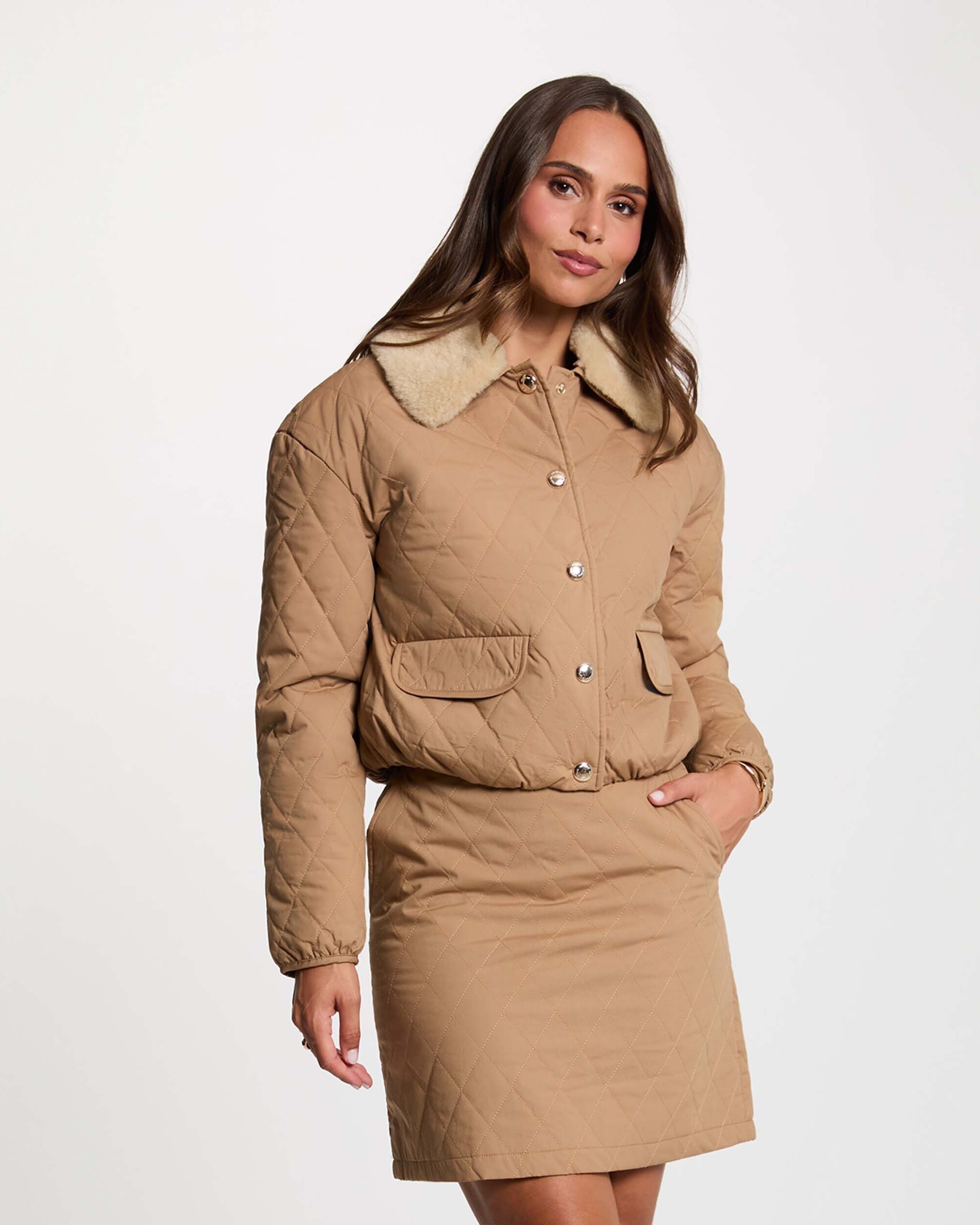 Falda corta acolchada - Morgan - Camel Camel-1