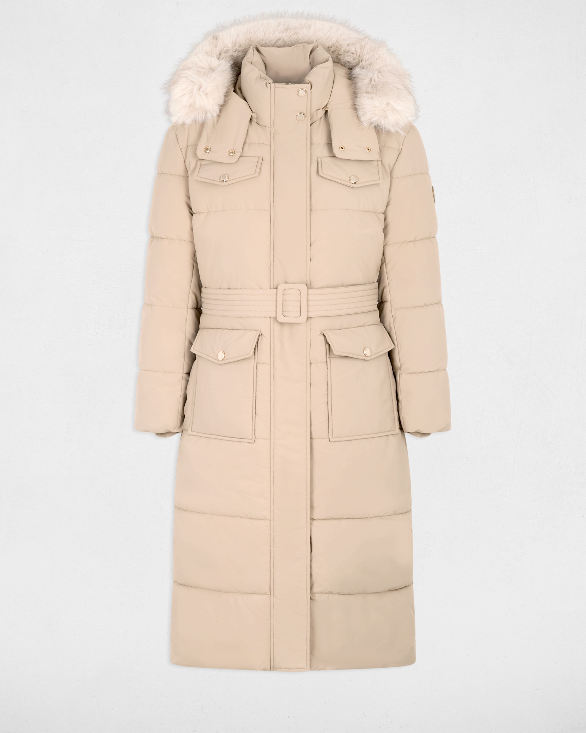 Parka de mujer con capucha - Morgan - Beige Beige-5