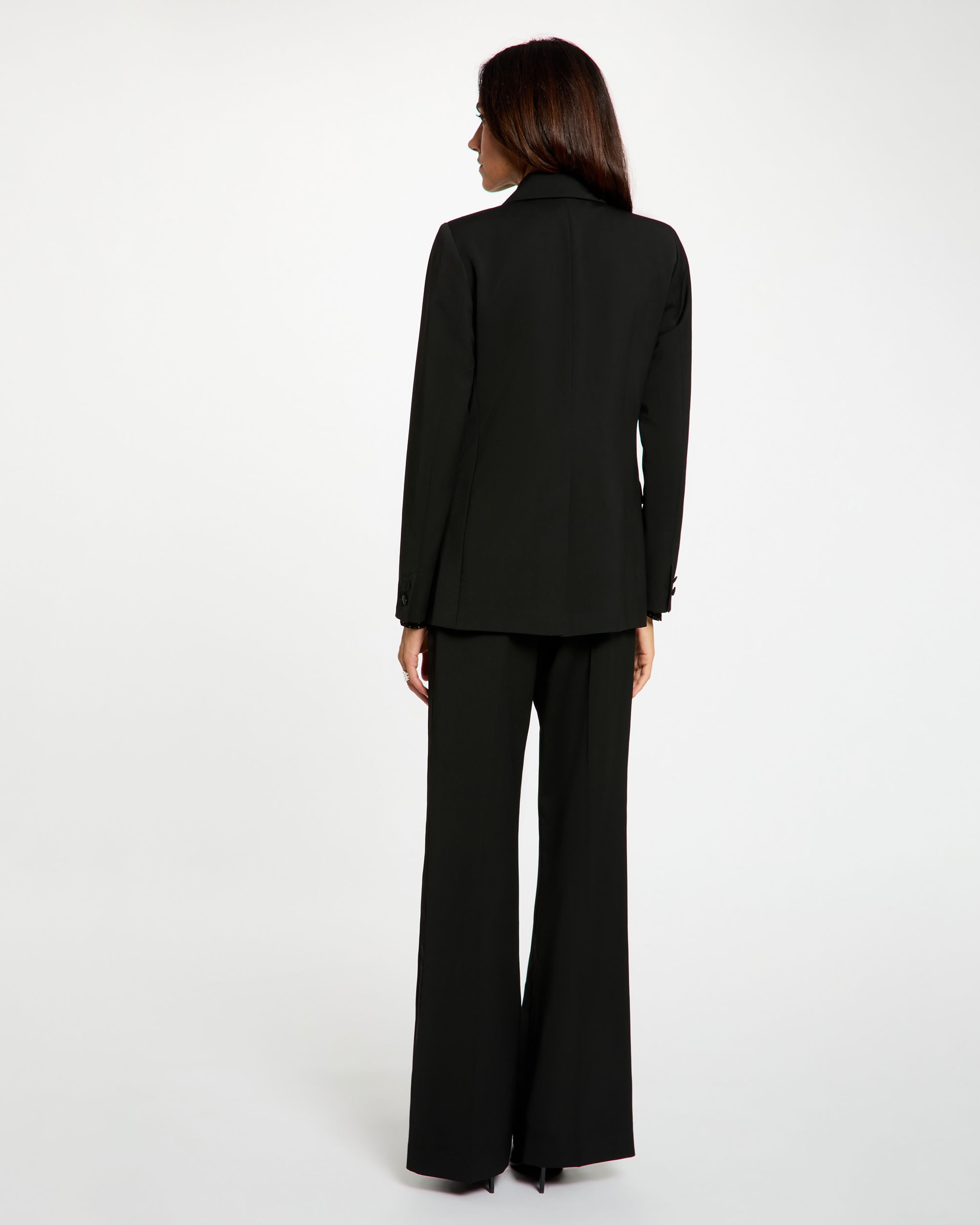 Imagen 2 de Blazer de mujer de doble botonadura con revers a contraste - Morgan - Negro Negro