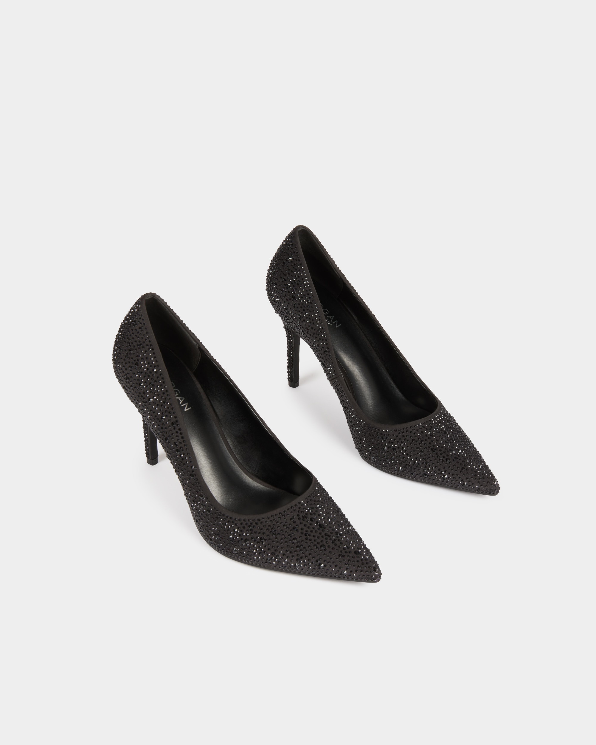 Zapato de tacón de mujer satinado con strass - Morgan - Negro Negro-2