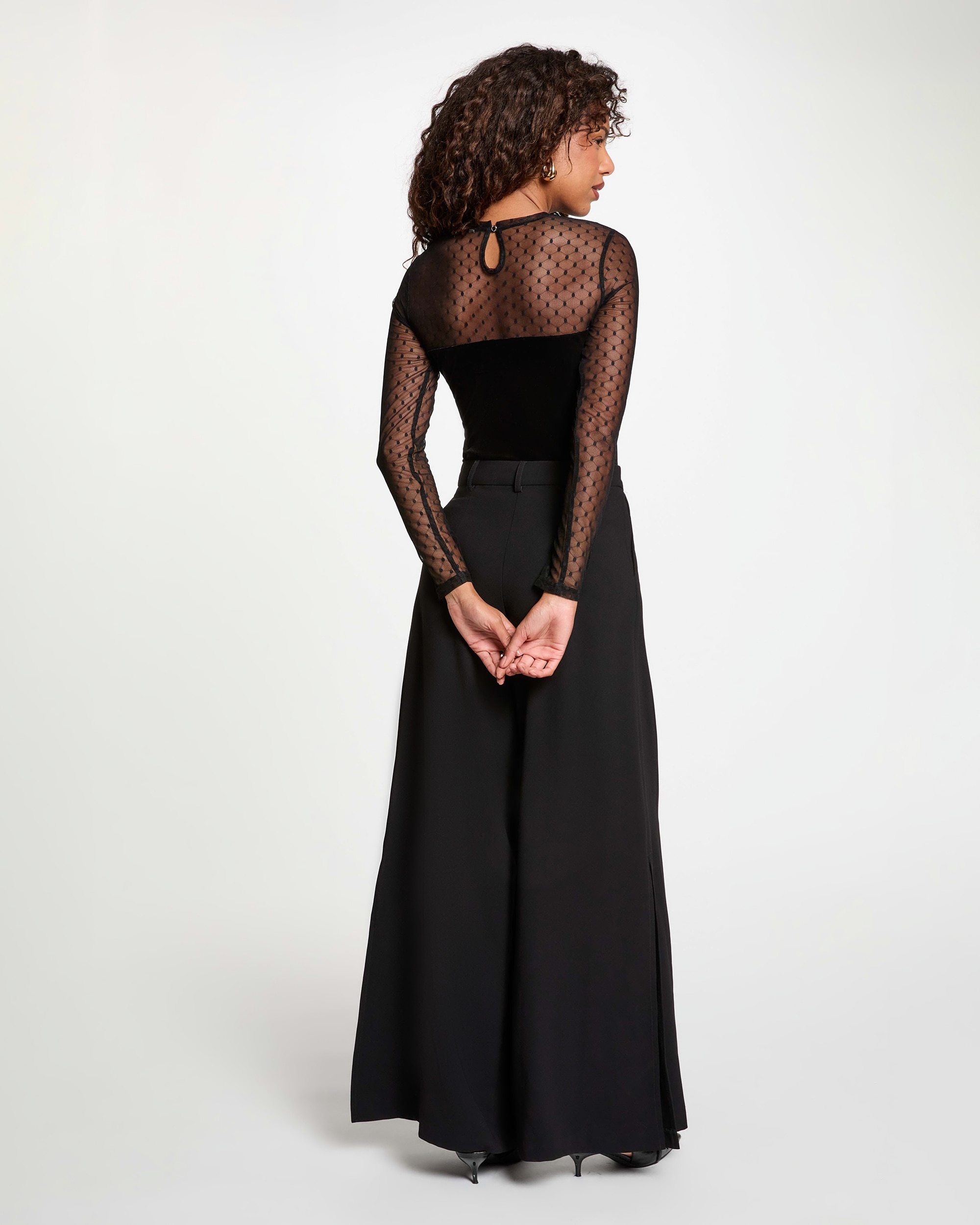 Camiseta de mujer con escote pico - Morgan - Negro Negro-2