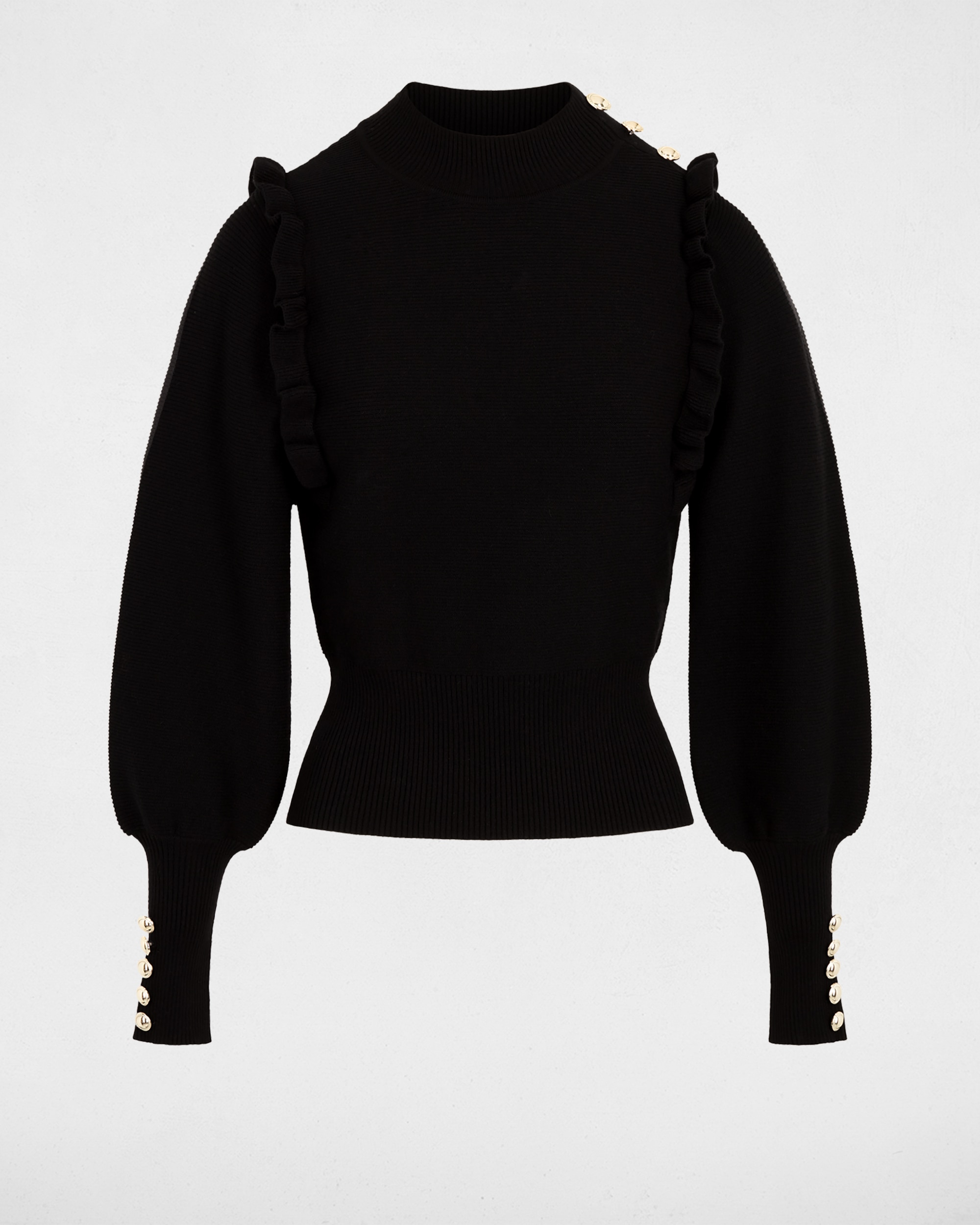 Jersey de mujer con cuello perkins - Morgan - Negro Negro-5