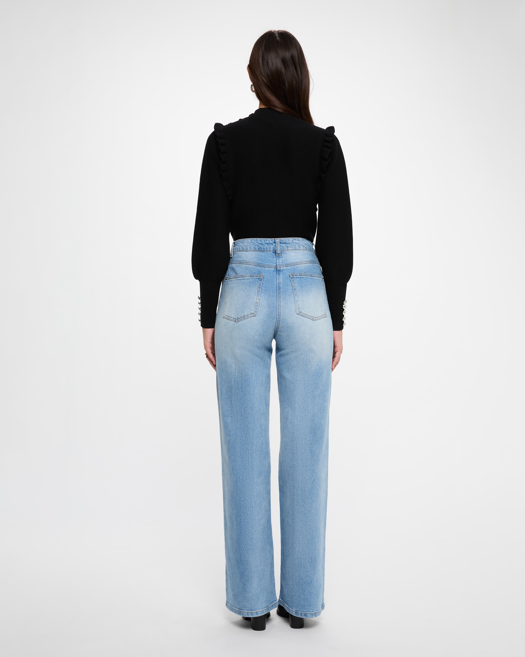 Jersey de mujer con cuello perkins - Morgan - Negro Negro-2