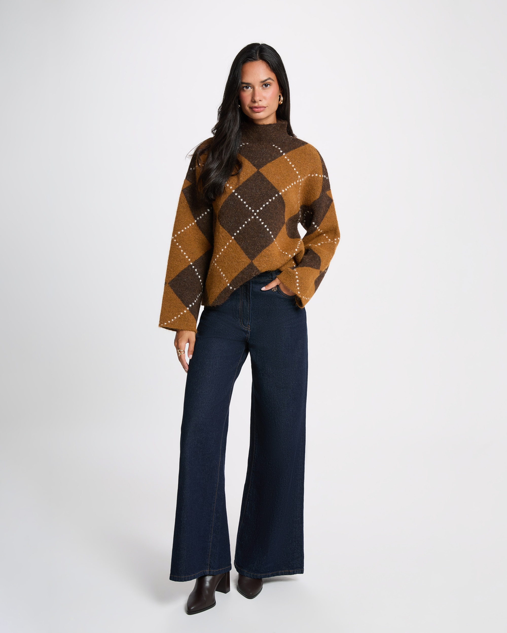 Imagen 3 de Jersey de mujer en lana - Morgan - Marrón Marrón