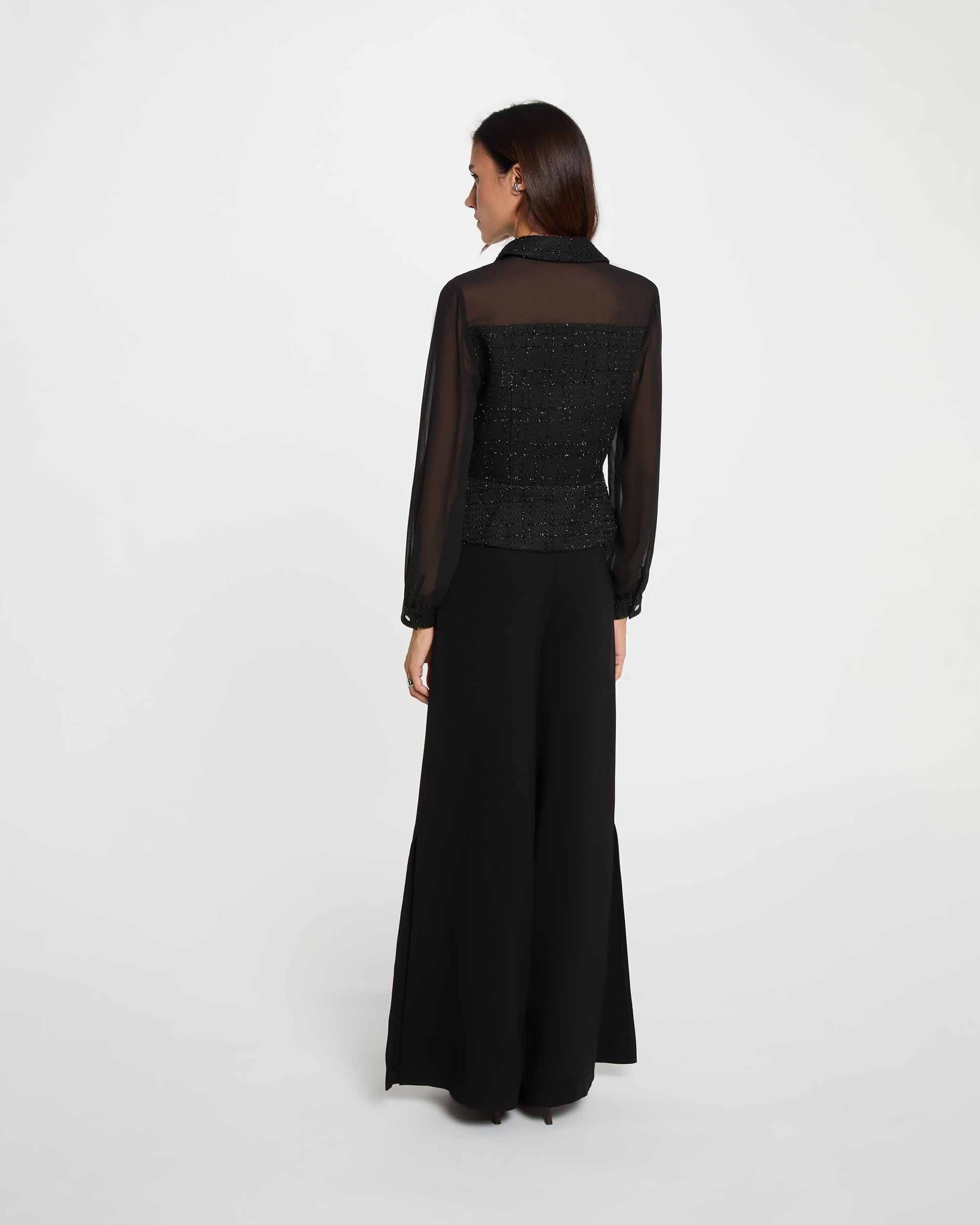 Camisa de mujer con cuello - Morgan - Negro Negro-2