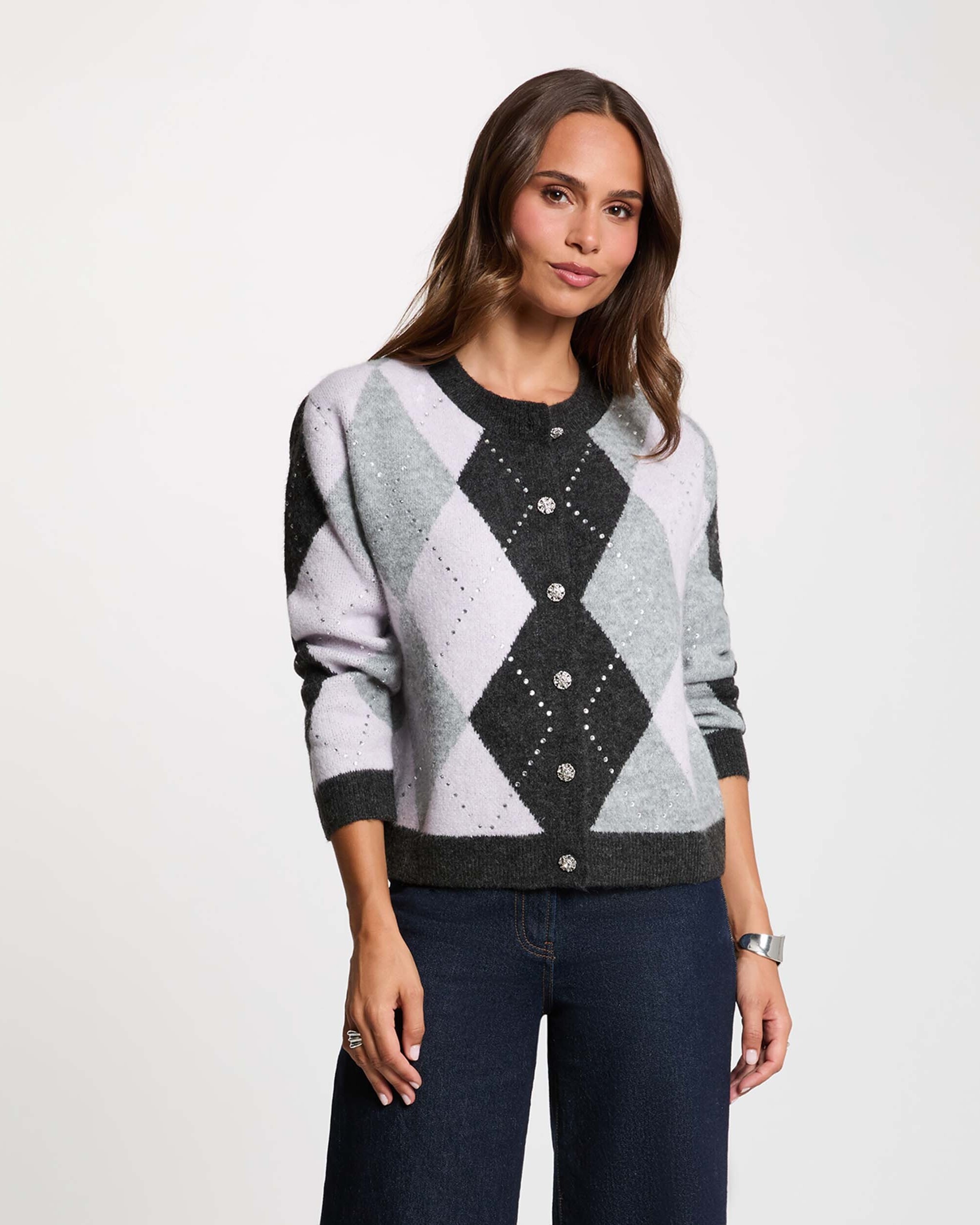 Cárdigan de mujer en lana - Morgan - Multicolor Multicolor-1