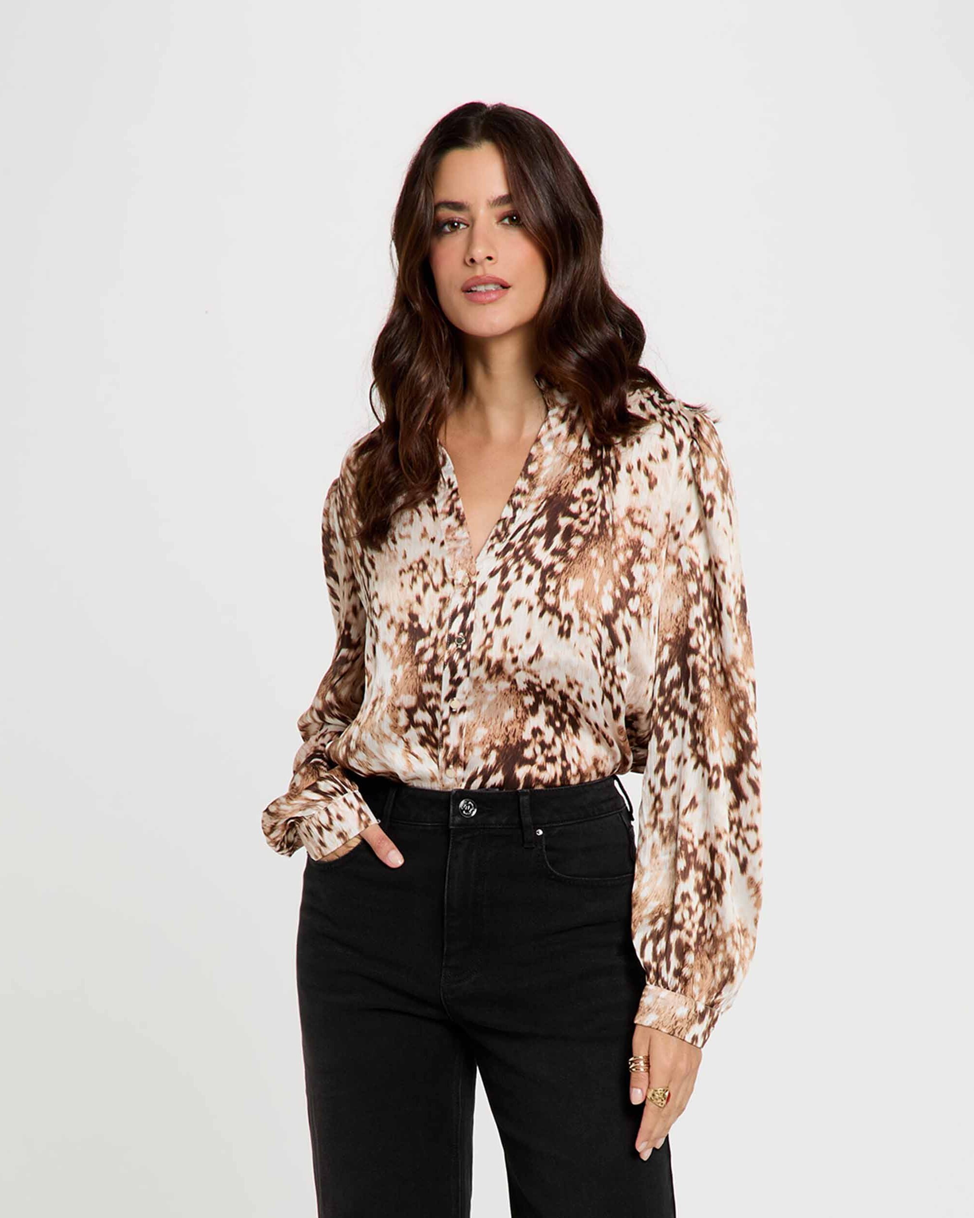 Imagen 1 de Camisa de mujer con estampado animal - Morgan - Multicolor Multicolor