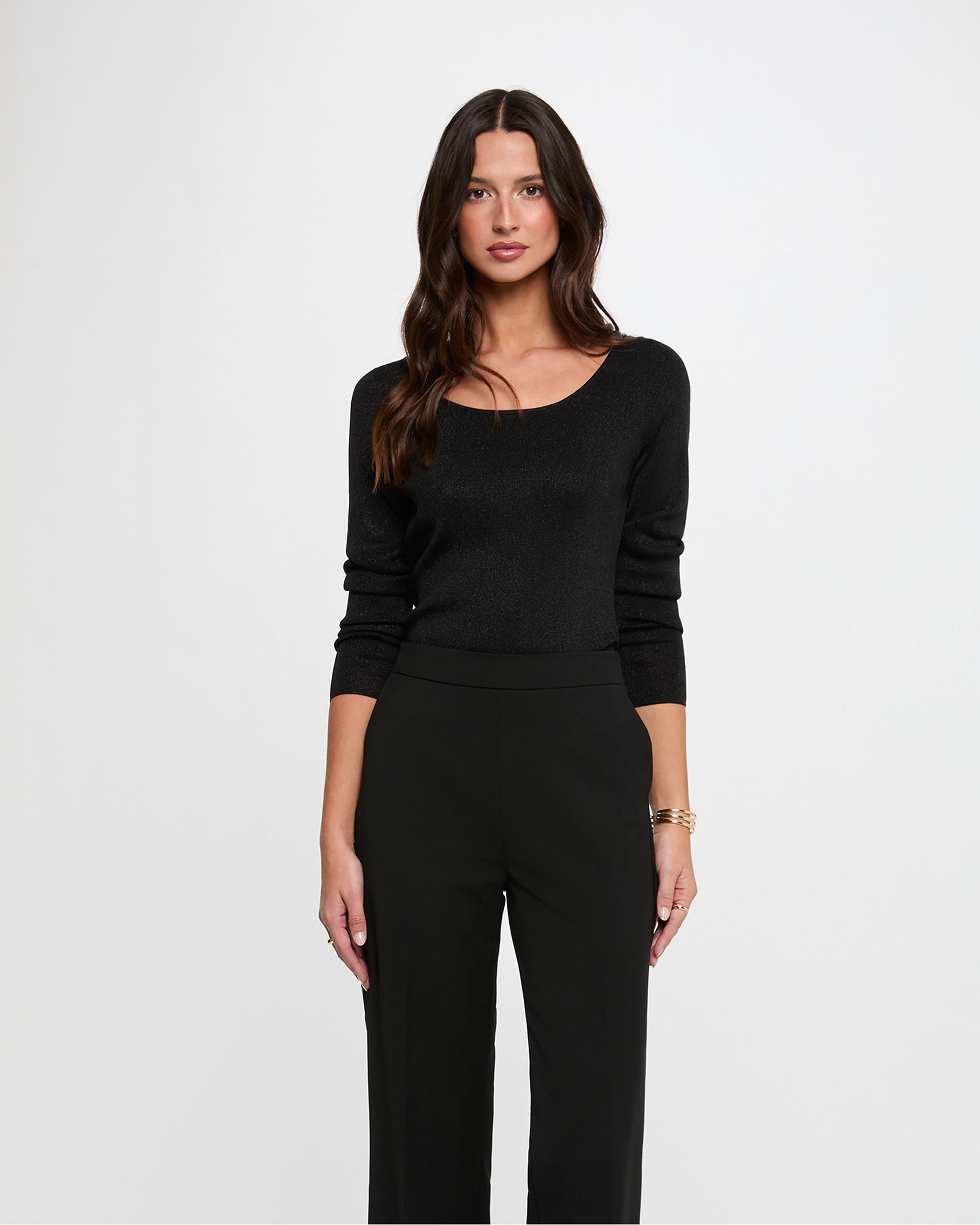 Jersey de mujer con escote redondo - Morgan - Negro Negro-1