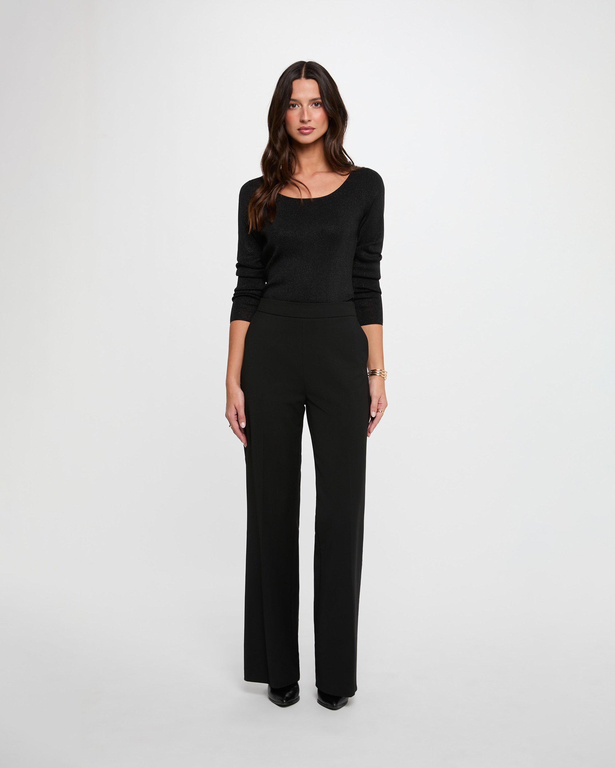 Jersey de mujer con escote redondo - Morgan - Negro Negro-3