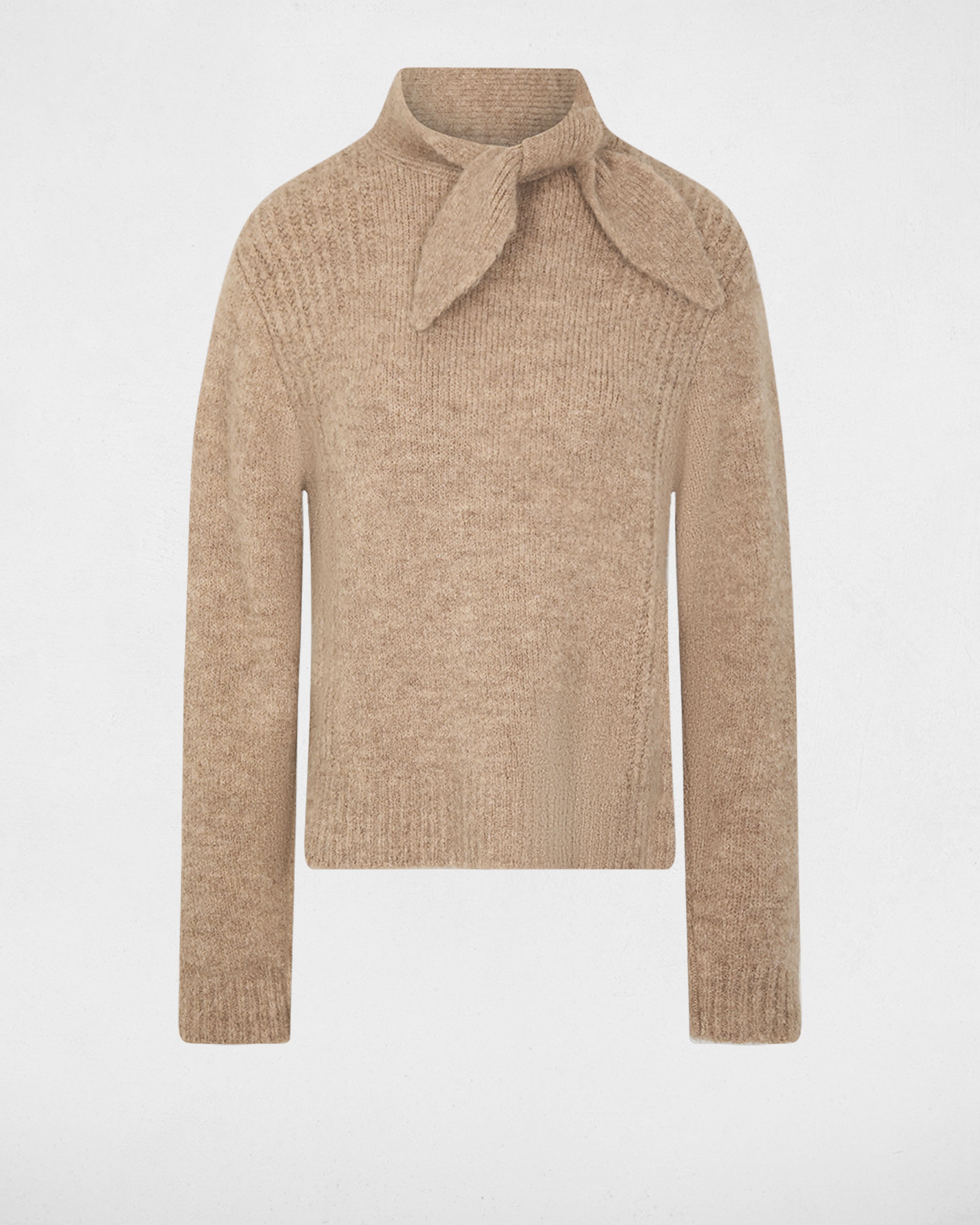 Imagen 2 de Jersey de mujer con cuello con lazo - Morgan - Beige Beige