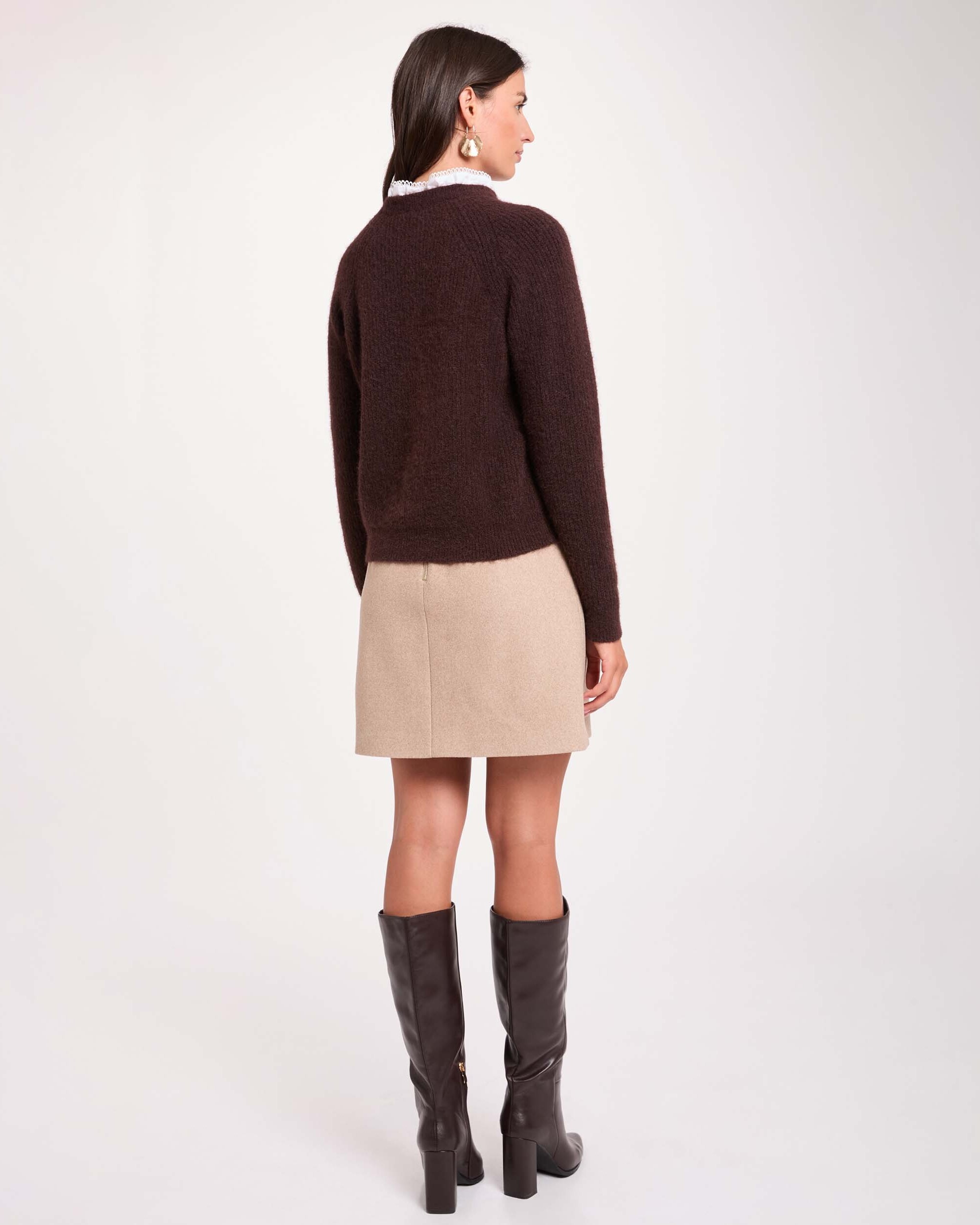 Imagen 2 de Jersey de mujer en lana - Morgan - Marrón oscuro Marrón oscuro