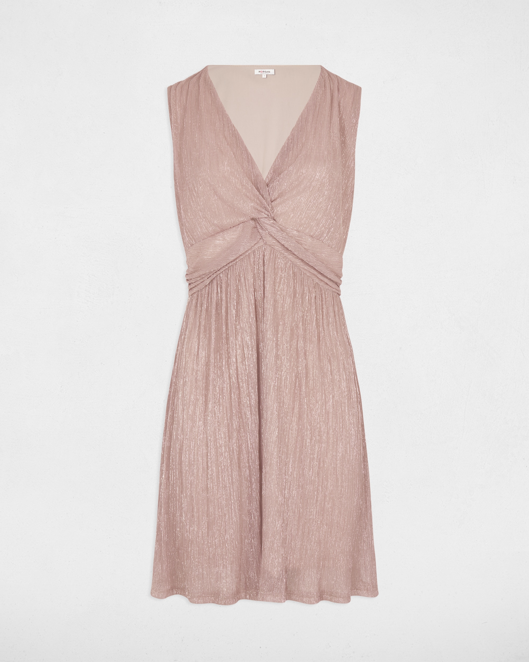 Vestido corto con escote pico - Morgan - Rosa Rosa-5