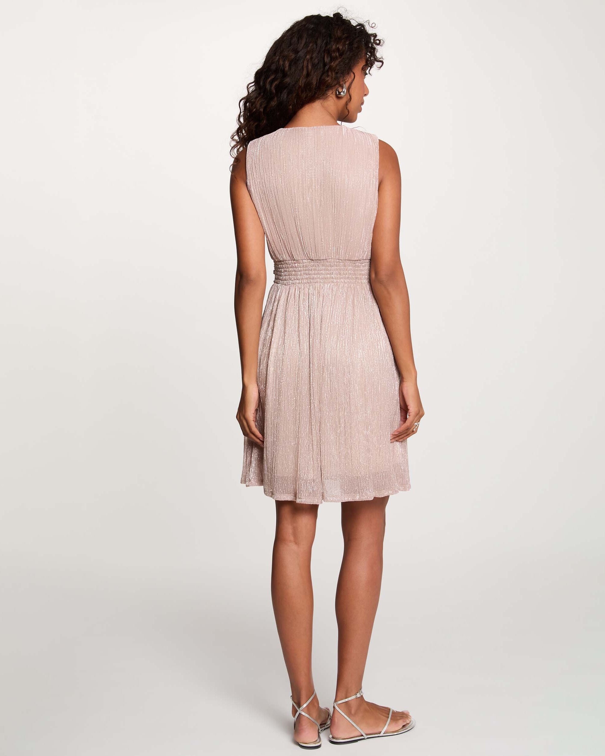 Vestido corto con escote pico - Morgan - Rosa Rosa-2