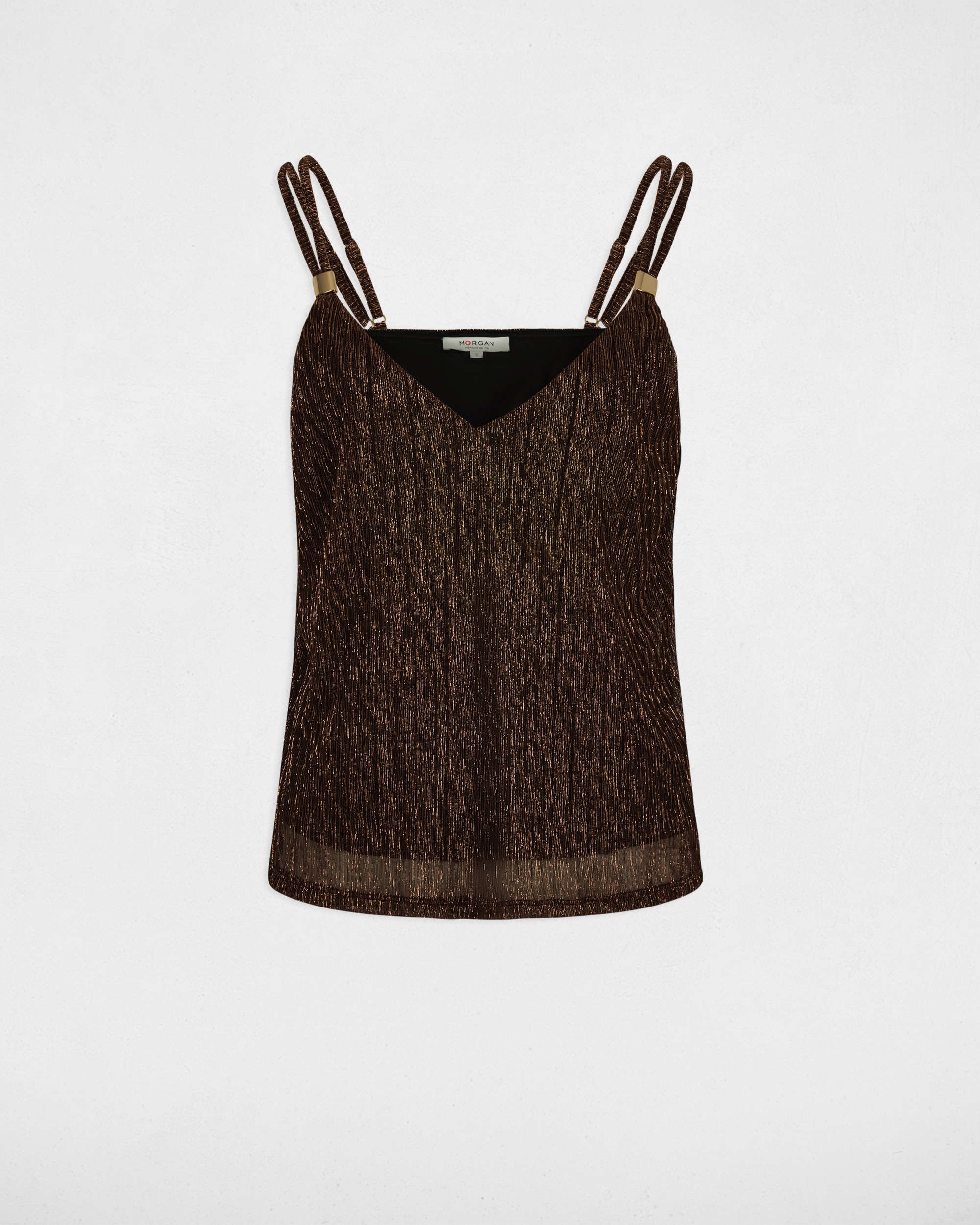 Camiseta de mujer con tirantes - Morgan - Marrón oscuro Marrón oscuro-5