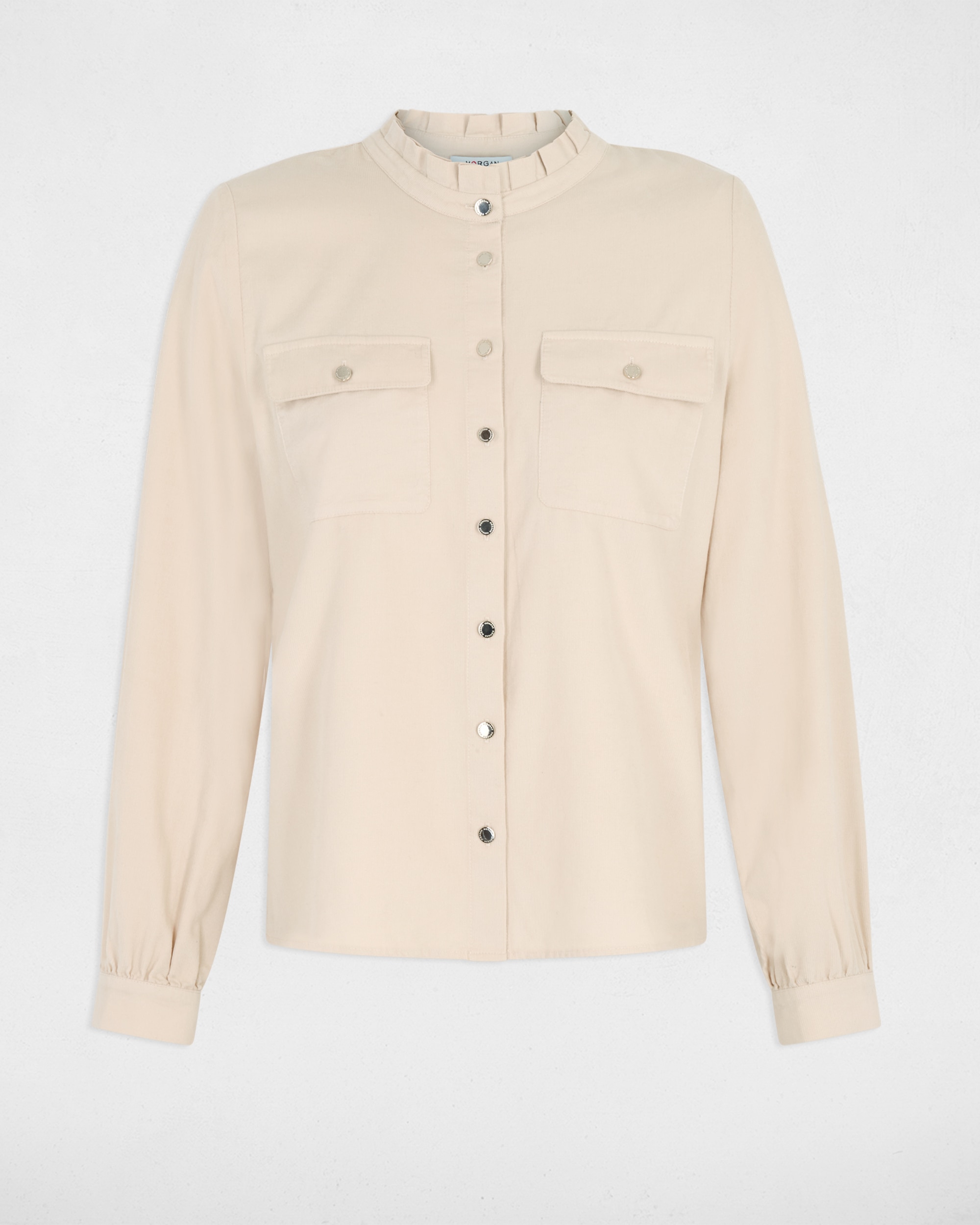 Camisa de mujer con bolsillos - Morgan - Marfil Marfil-5