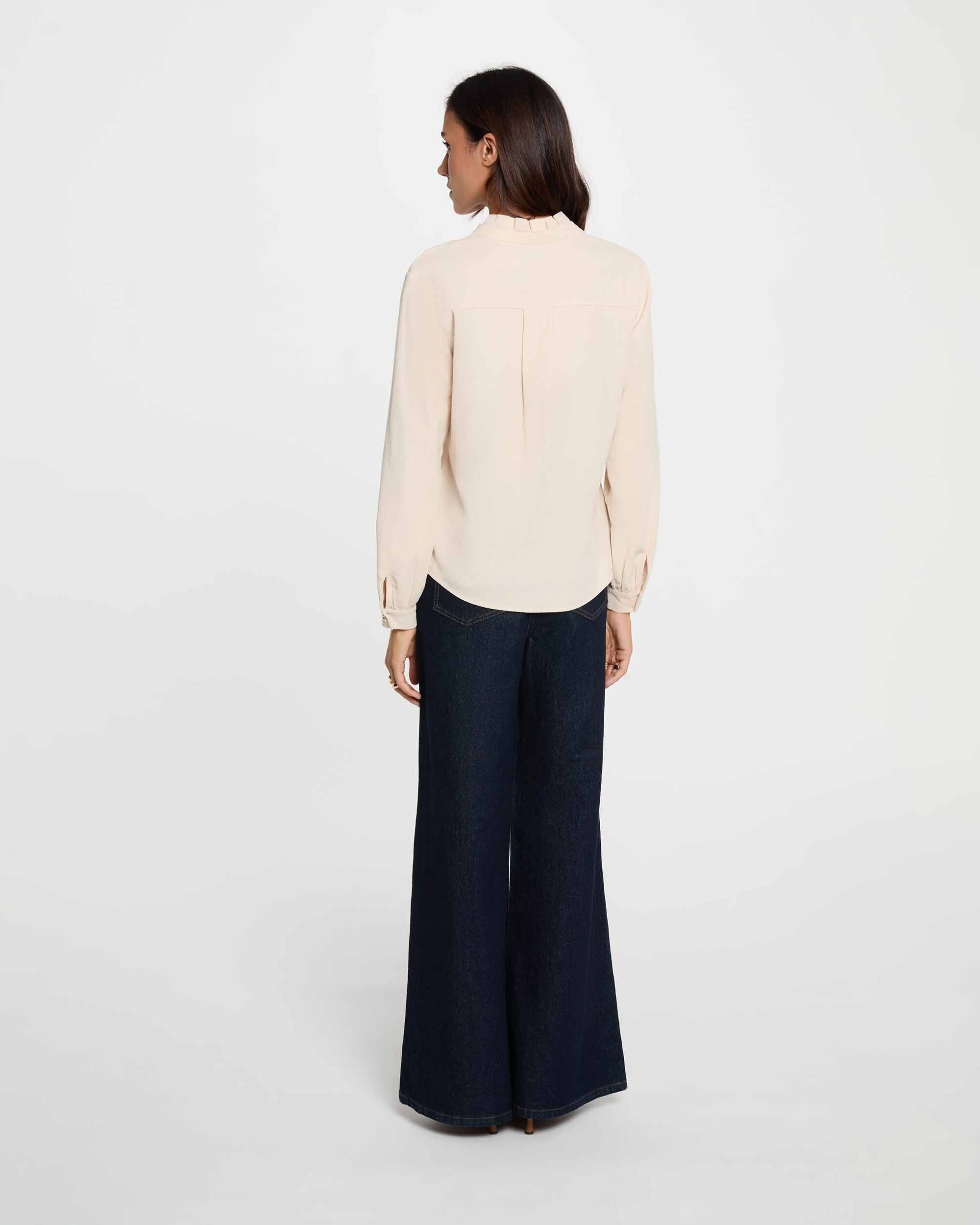 Camisa de mujer con bolsillos - Morgan - Marfil Marfil-2