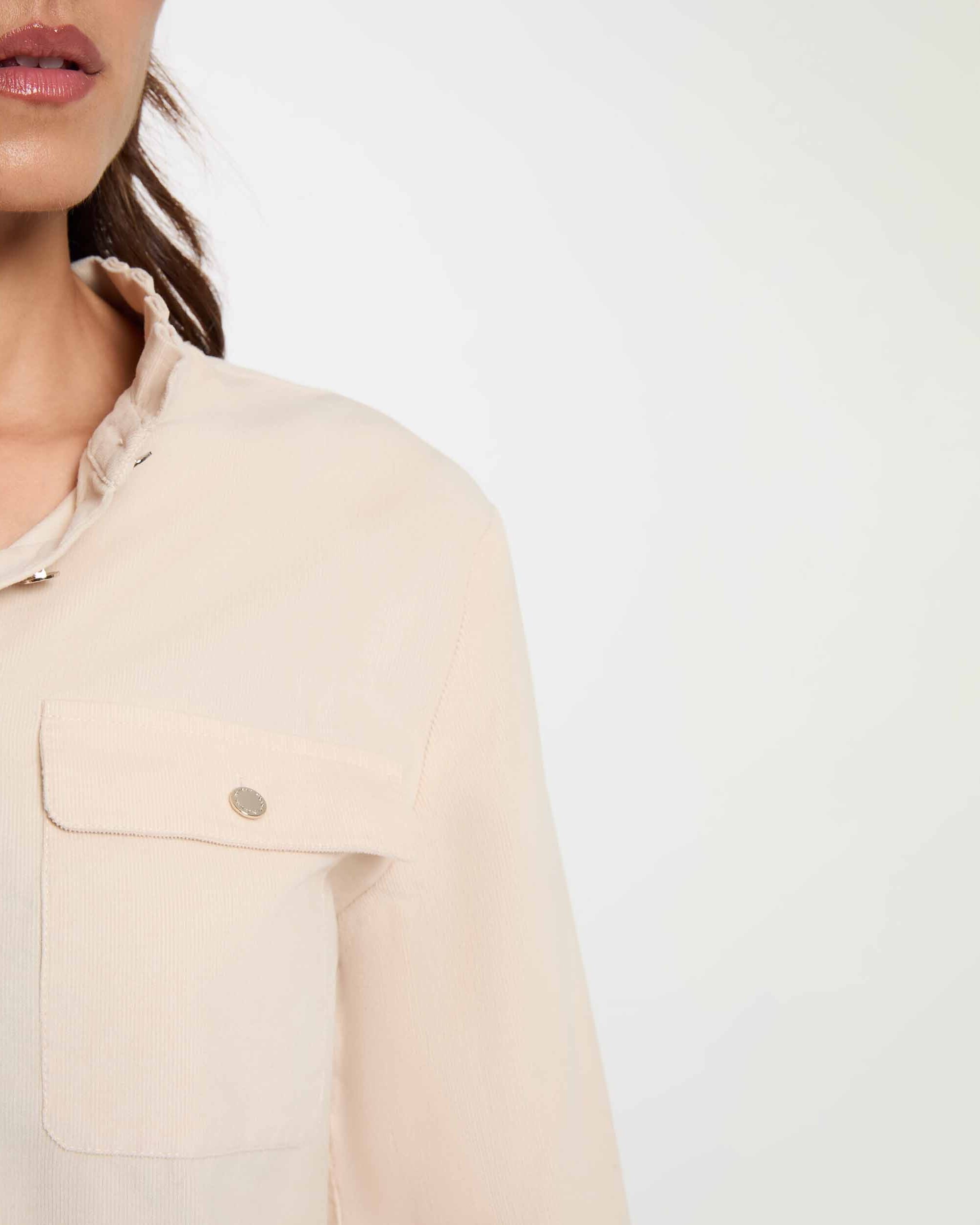 Camisa de mujer con bolsillos - Morgan - Marfil Marfil-4