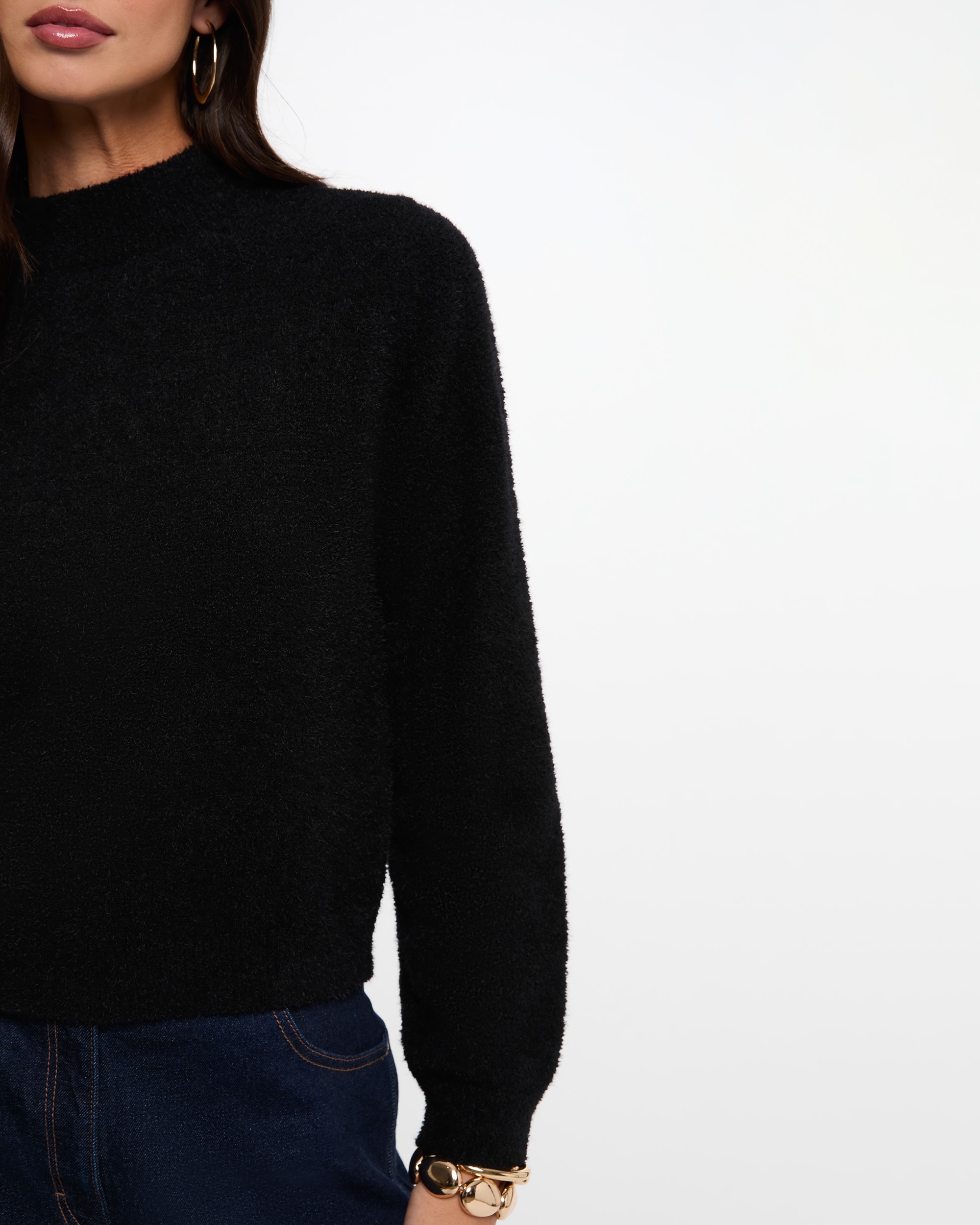 Jersey de mujer con cuello alto - Morgan - Negro Negro-4