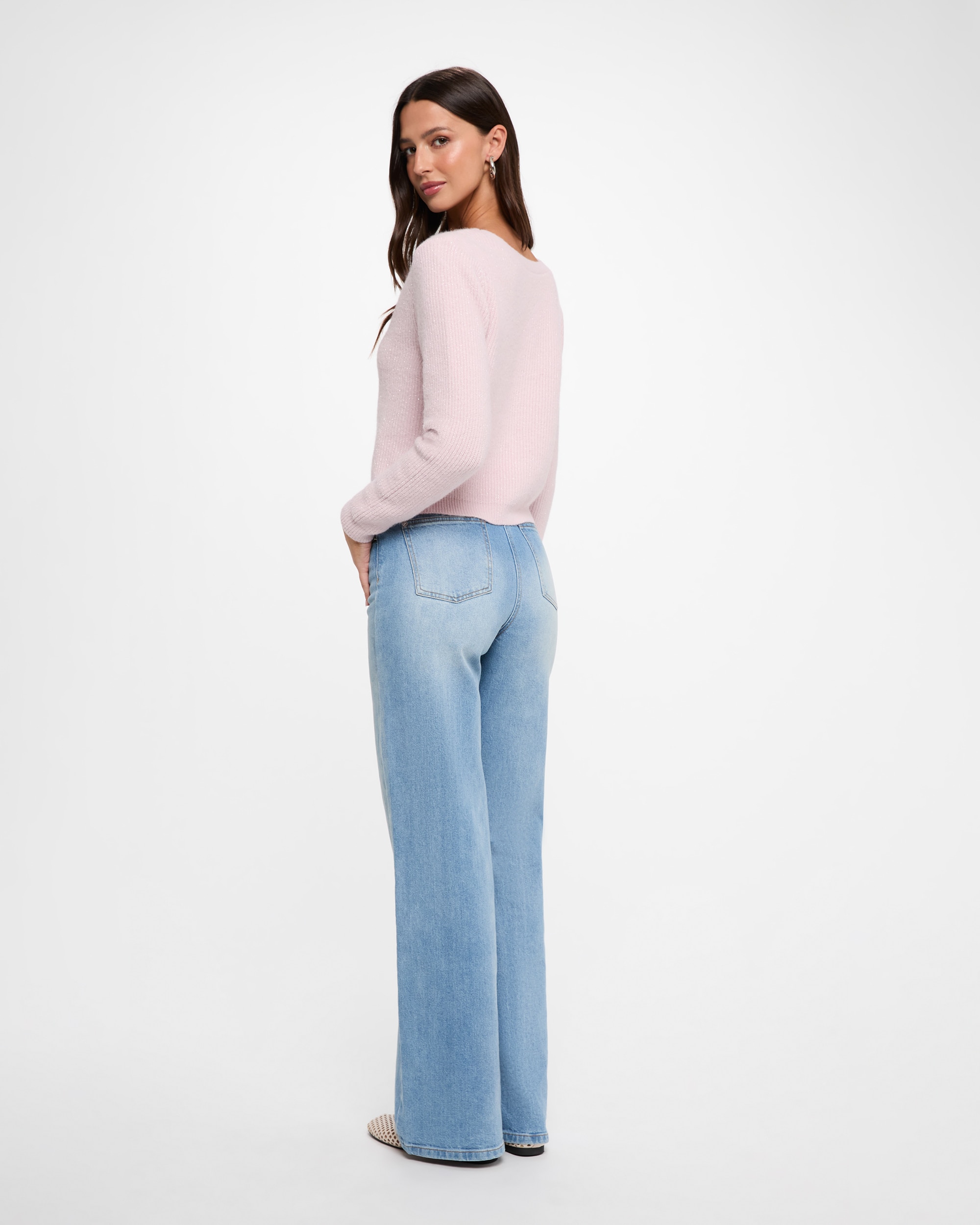 Cárdigan de mujer en lana - Morgan - Rosa pastel Rosa pastel-2