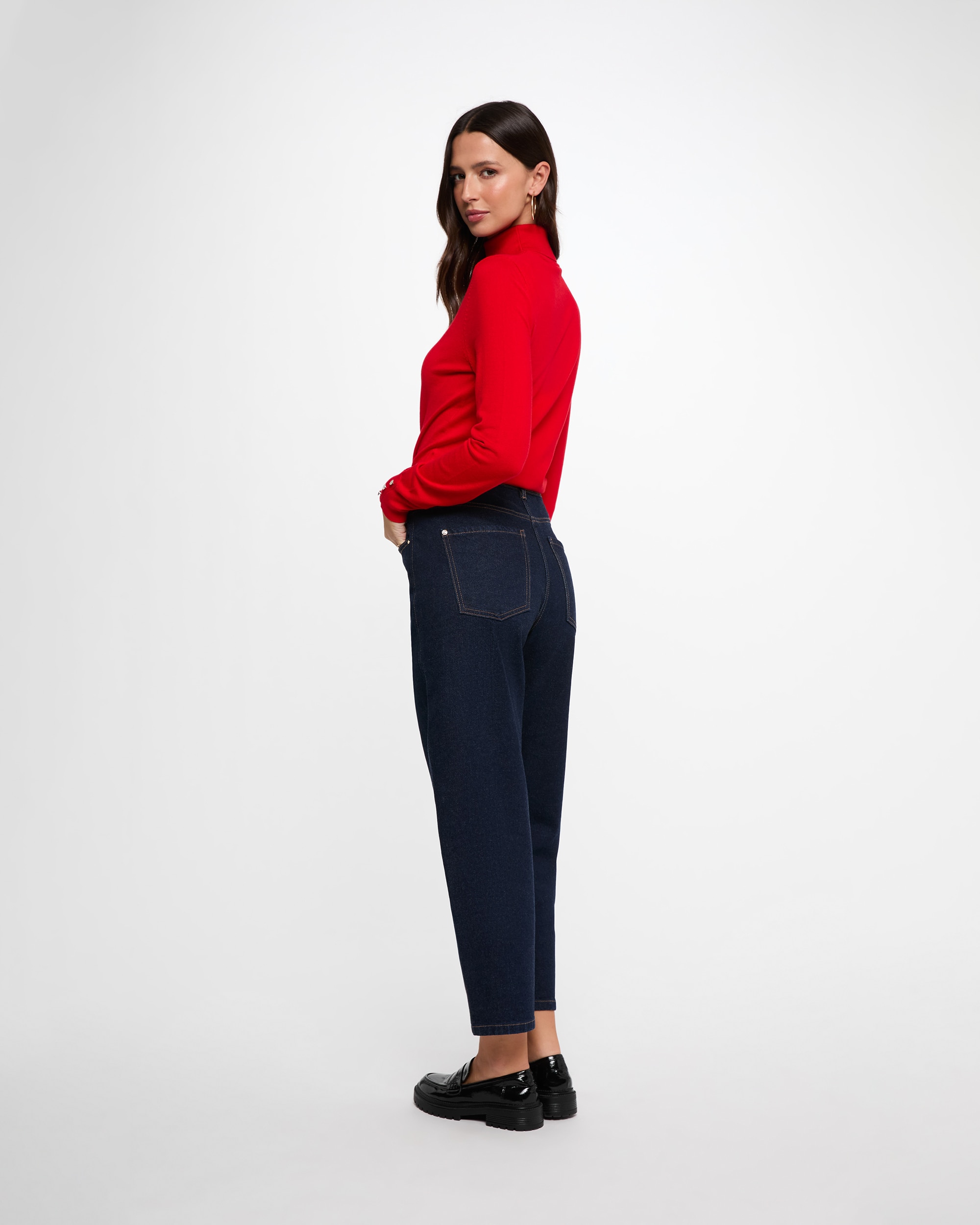 Jersey de mujer con cuello alto - Morgan - Rojo Rojo-2
