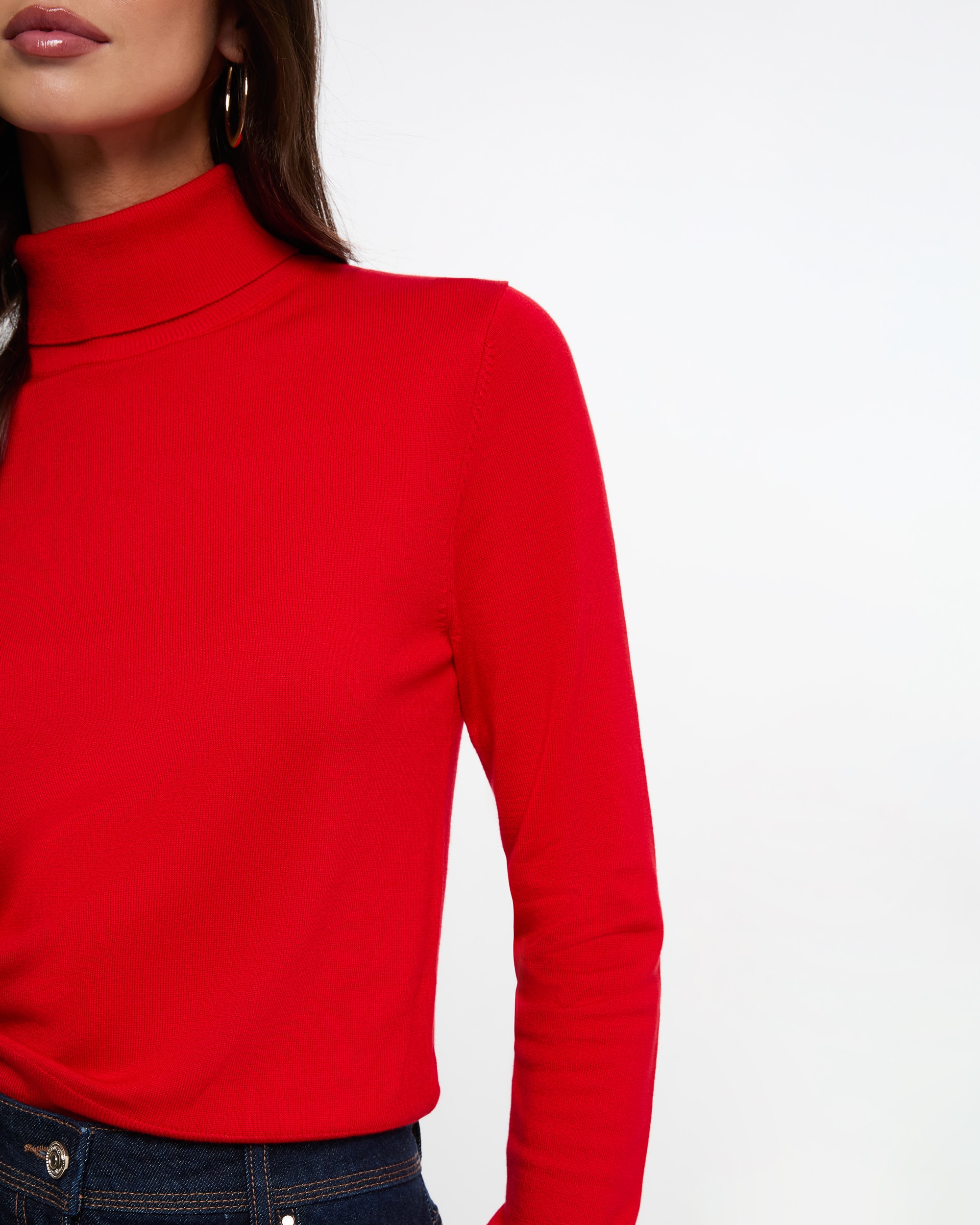 Jersey de mujer con cuello alto - Morgan - Rojo Rojo-4
