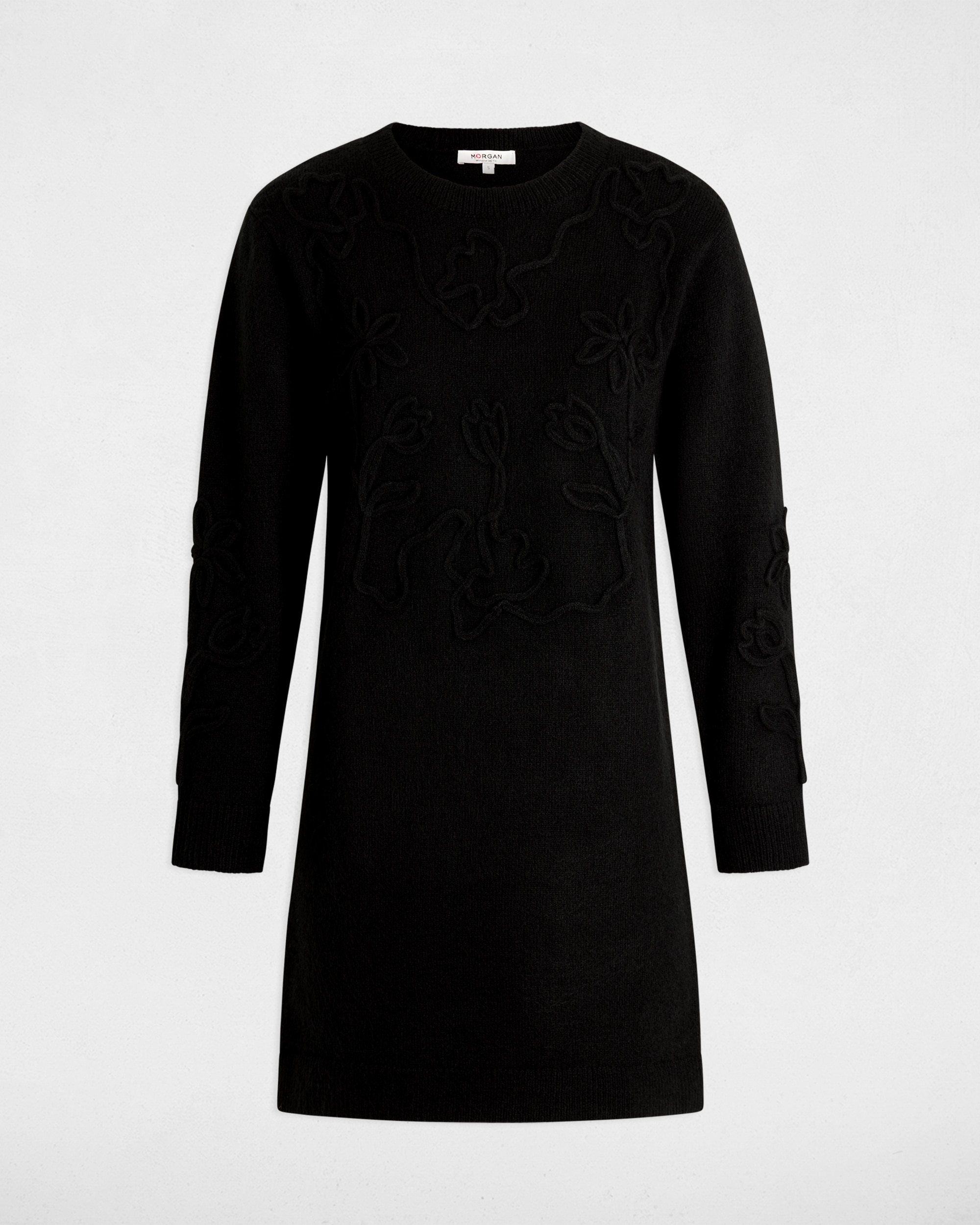 Imagen 5 de Vestido corto de punto con manga larga - Morgan - Negro Negro