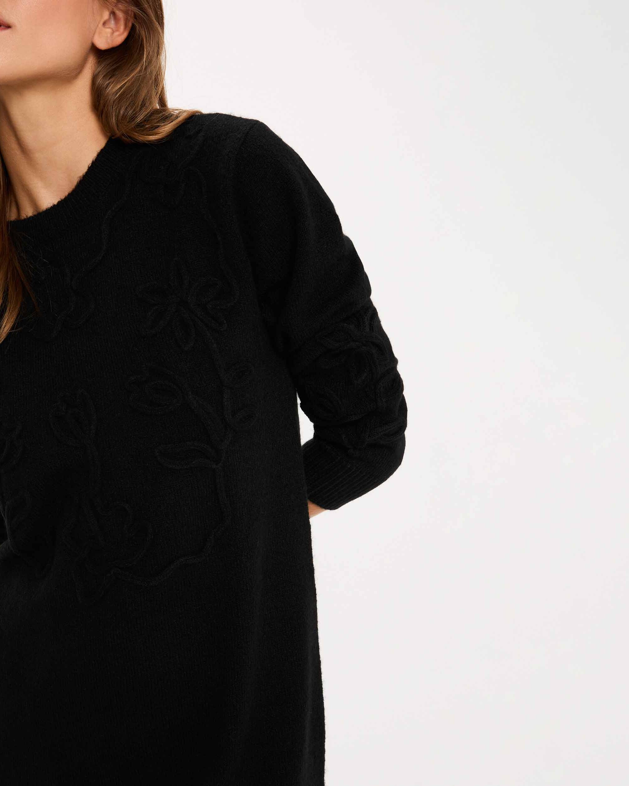 Imagen 4 de Vestido corto de punto con manga larga - Morgan - Negro Negro